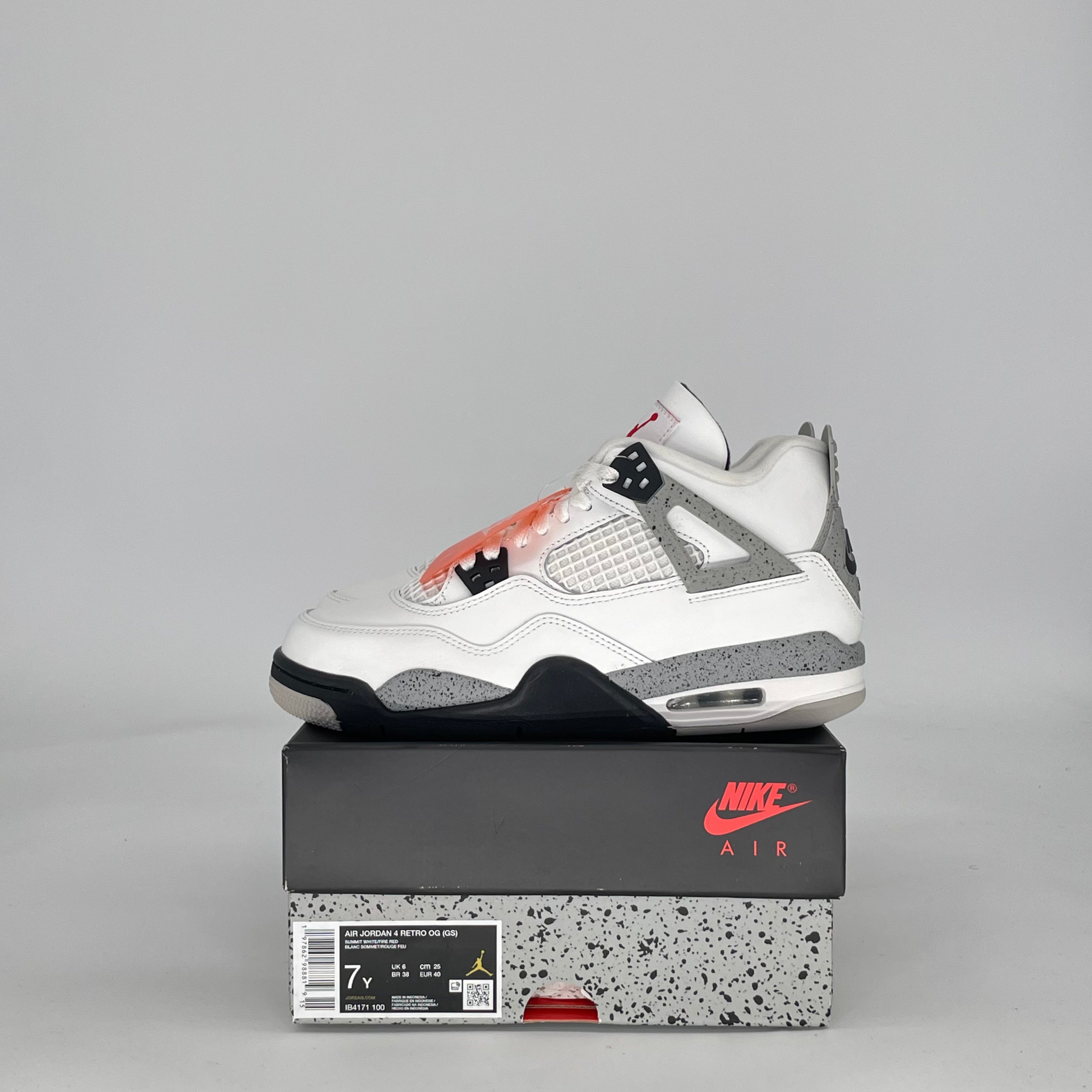 AIR JORDAN 4 WHITE CEMENT IB4171-100 SIZE 7/8.5W GS
