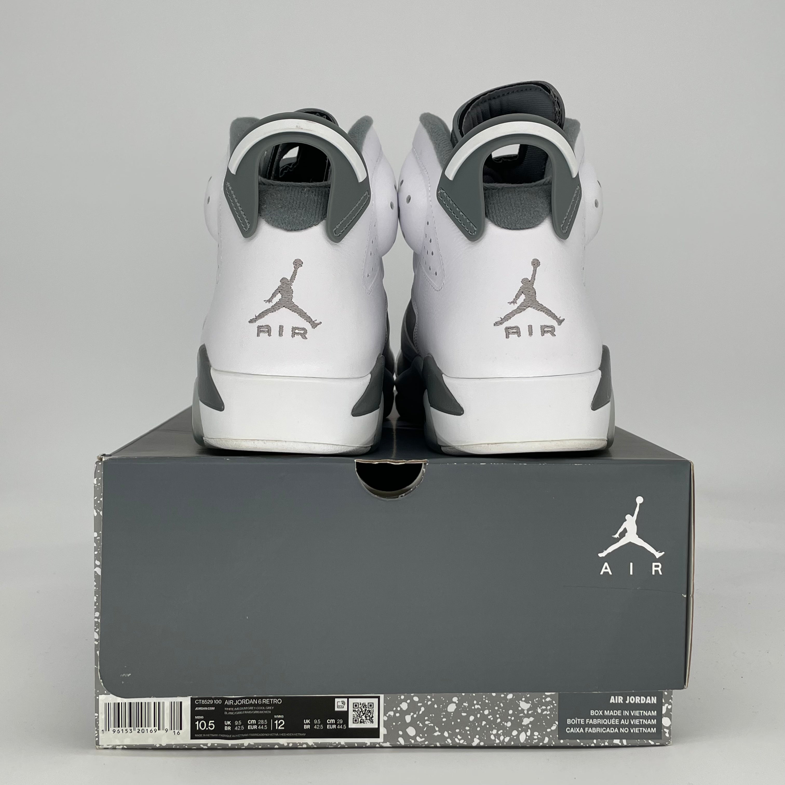 AIR JORDAN 6 COOL GREY CT8529-100 SIZE 10.5/12W