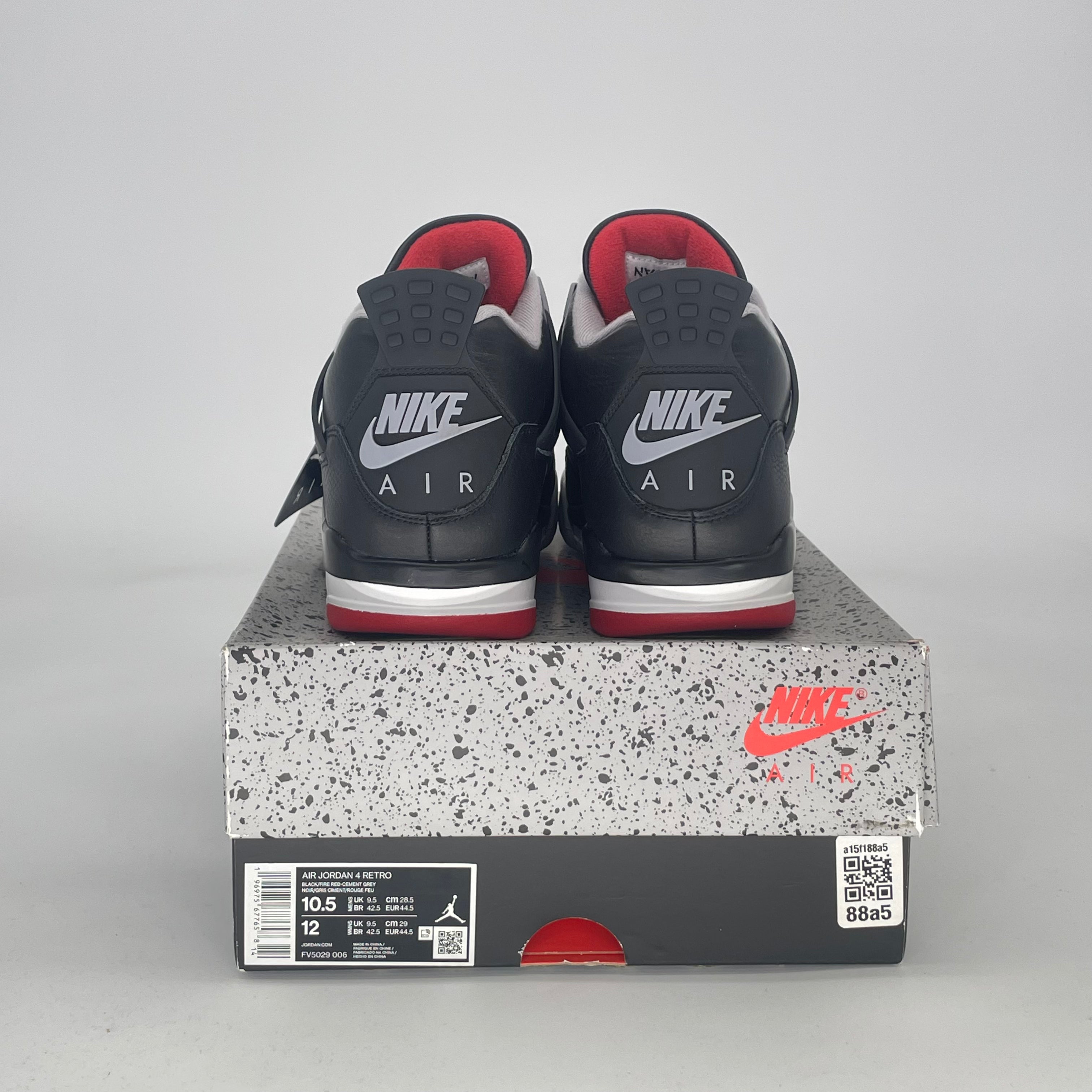 AIR JORDAN 4 BRED REIMAGINED FV5029-006 SIZE 10.5/12W