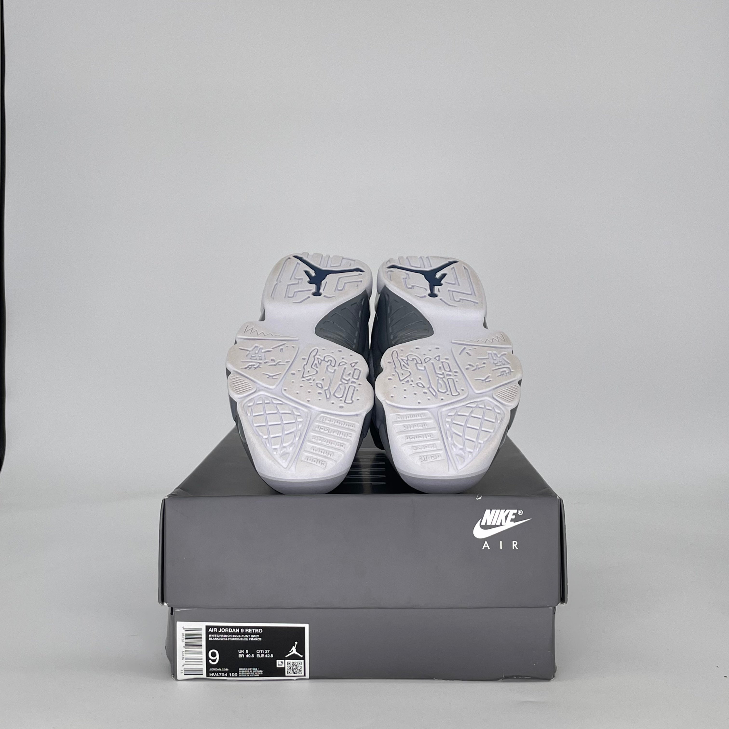 AIR JORDAN 9 FLINT GREY FRENCH BLUE HV4794-100 SIZE 9/10.5W