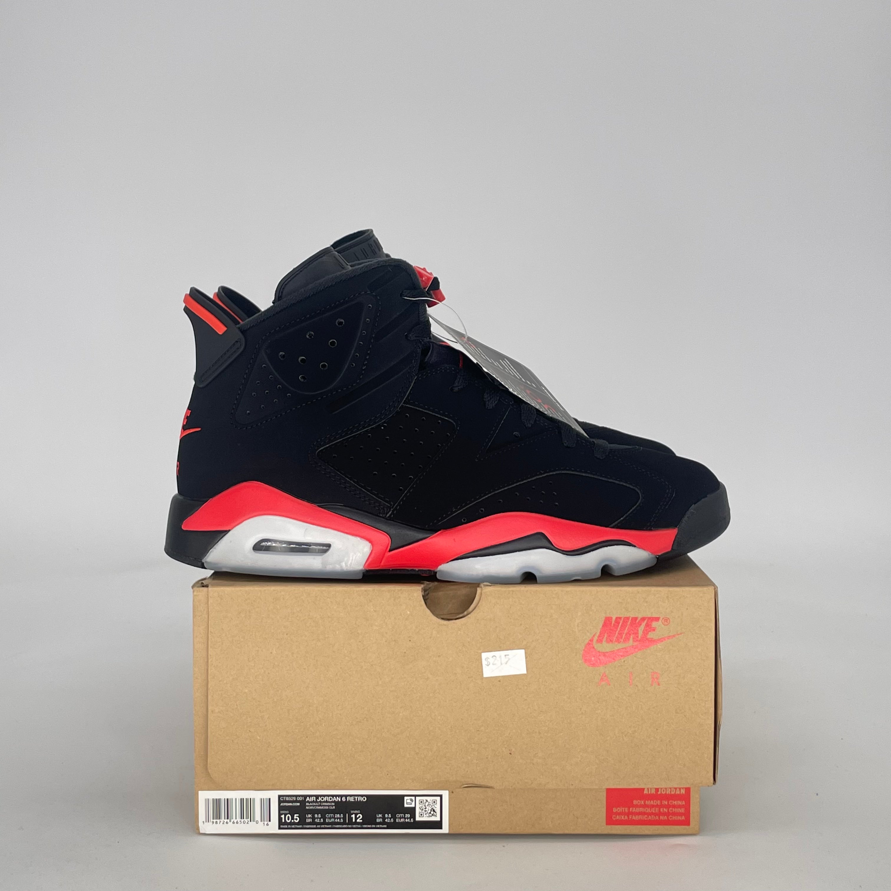 AIR JORDAN 6 INFRARED SALESMAN CT8529-001 SIZE 10.5/12W