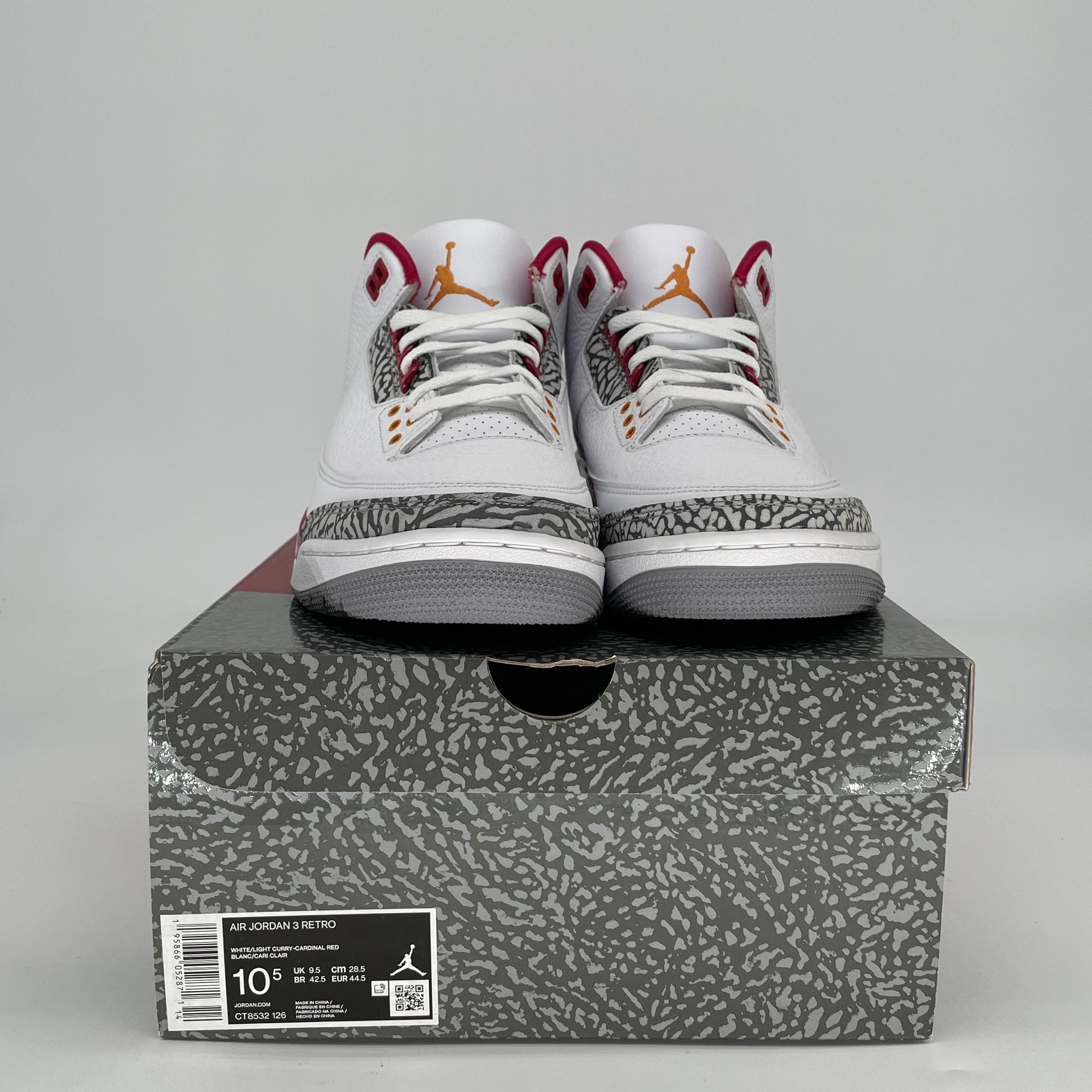 AIR JORDAN 3 CARDINAL RED CT8532-126 SIZE 10.5/12W