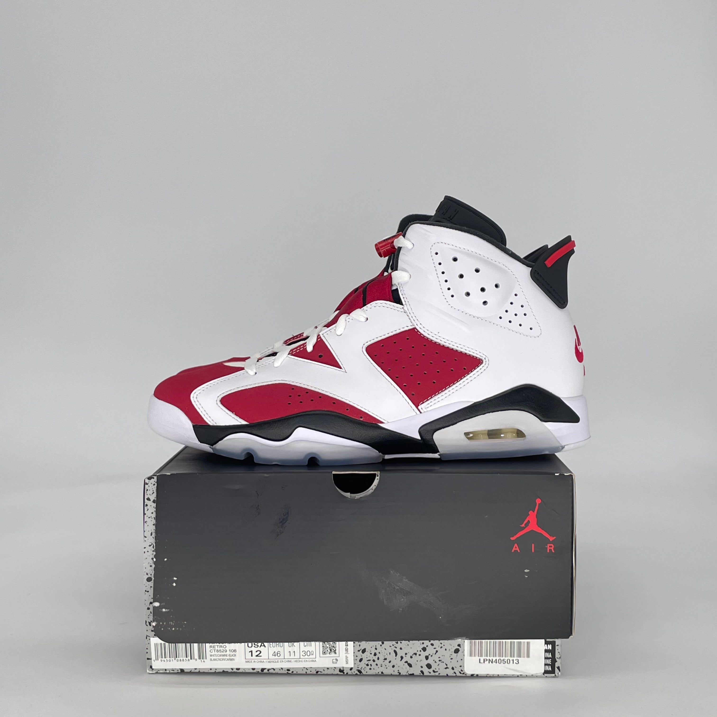 AIR JORDAN 6 CARMINE (2021) CT8529-106 SIZE 12/13.5W