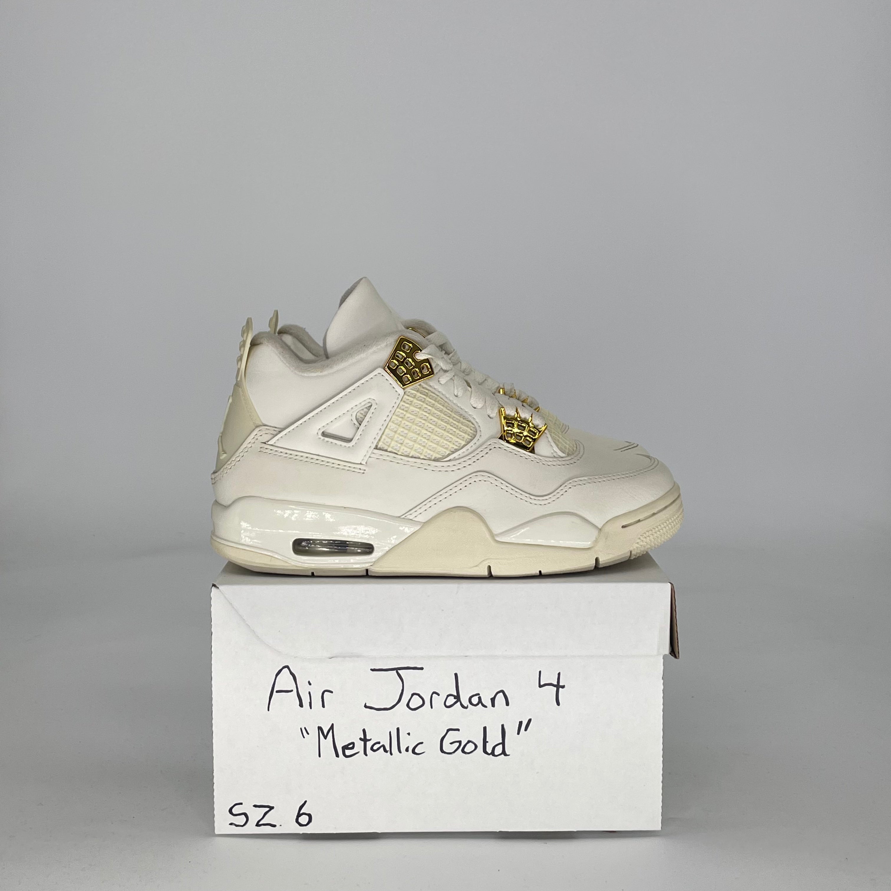 AIR JORDAN 4 METALLIC GOLD AQ9129-170 SIZE 6/7.5W GS