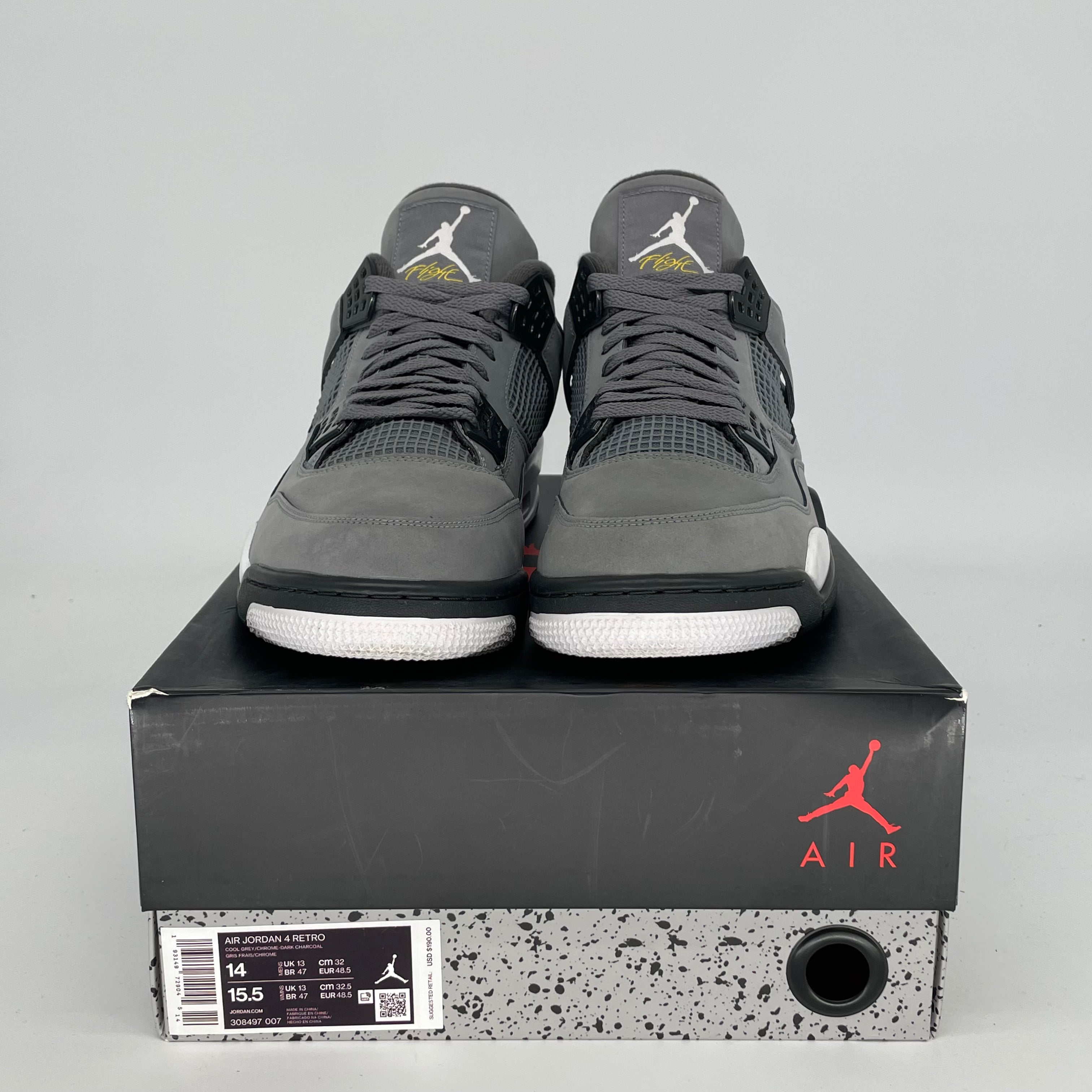 AIR JORDAN 4 COOL GREY SIZE 14/15.5W 308497-007