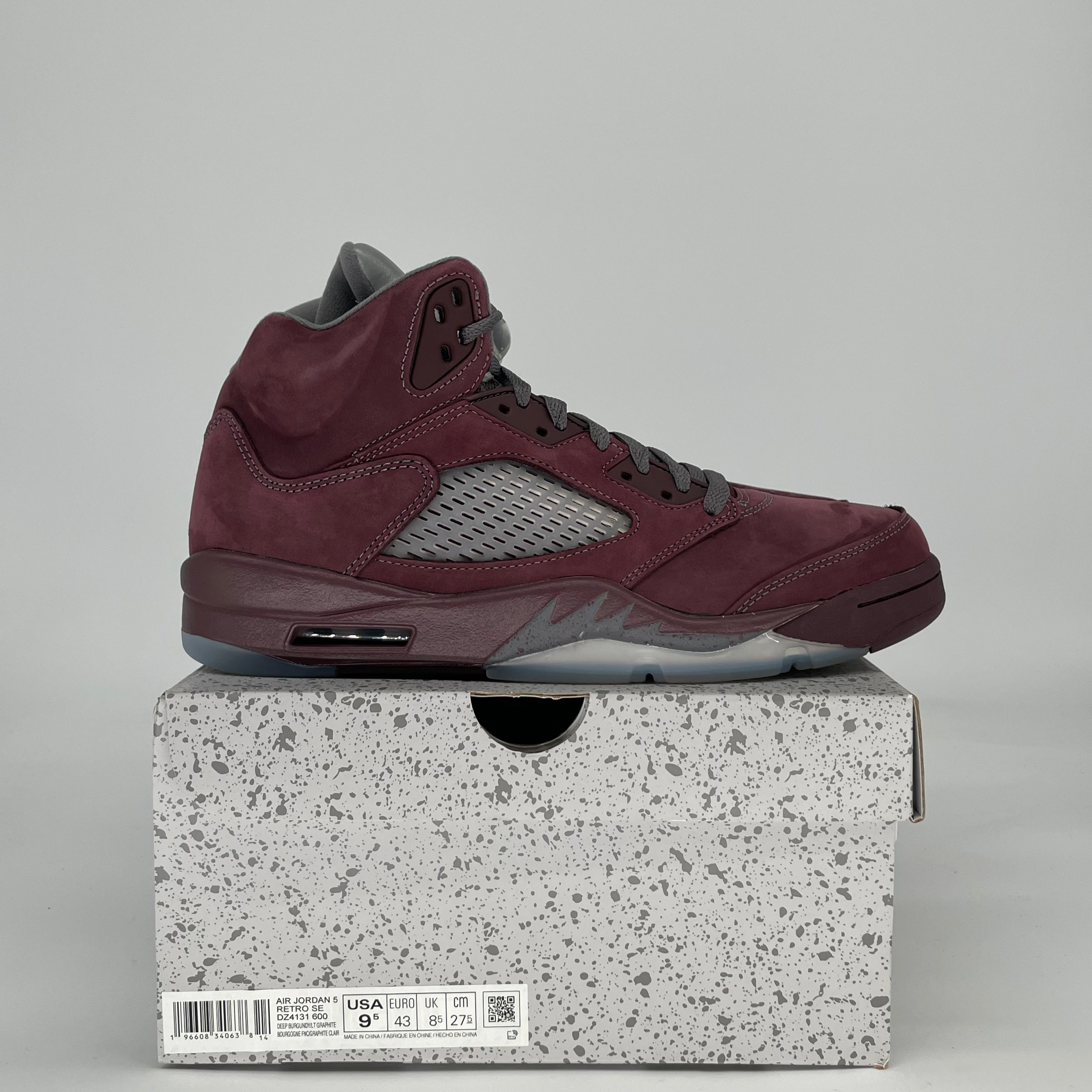 AIR JORDAN 5 BURGUNDY DZ4131-600 SIZE 9.5/11W