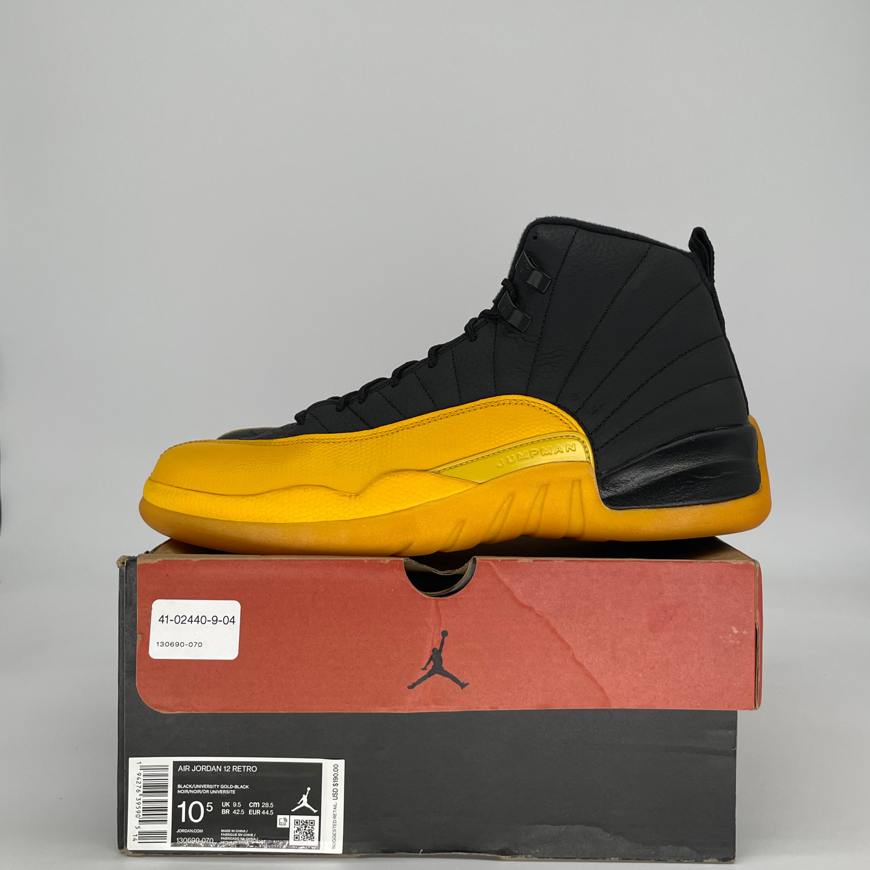 AIR JORDAN 12 UNIVERSITY GOLD 130690-070 SIZE 10.5/12W