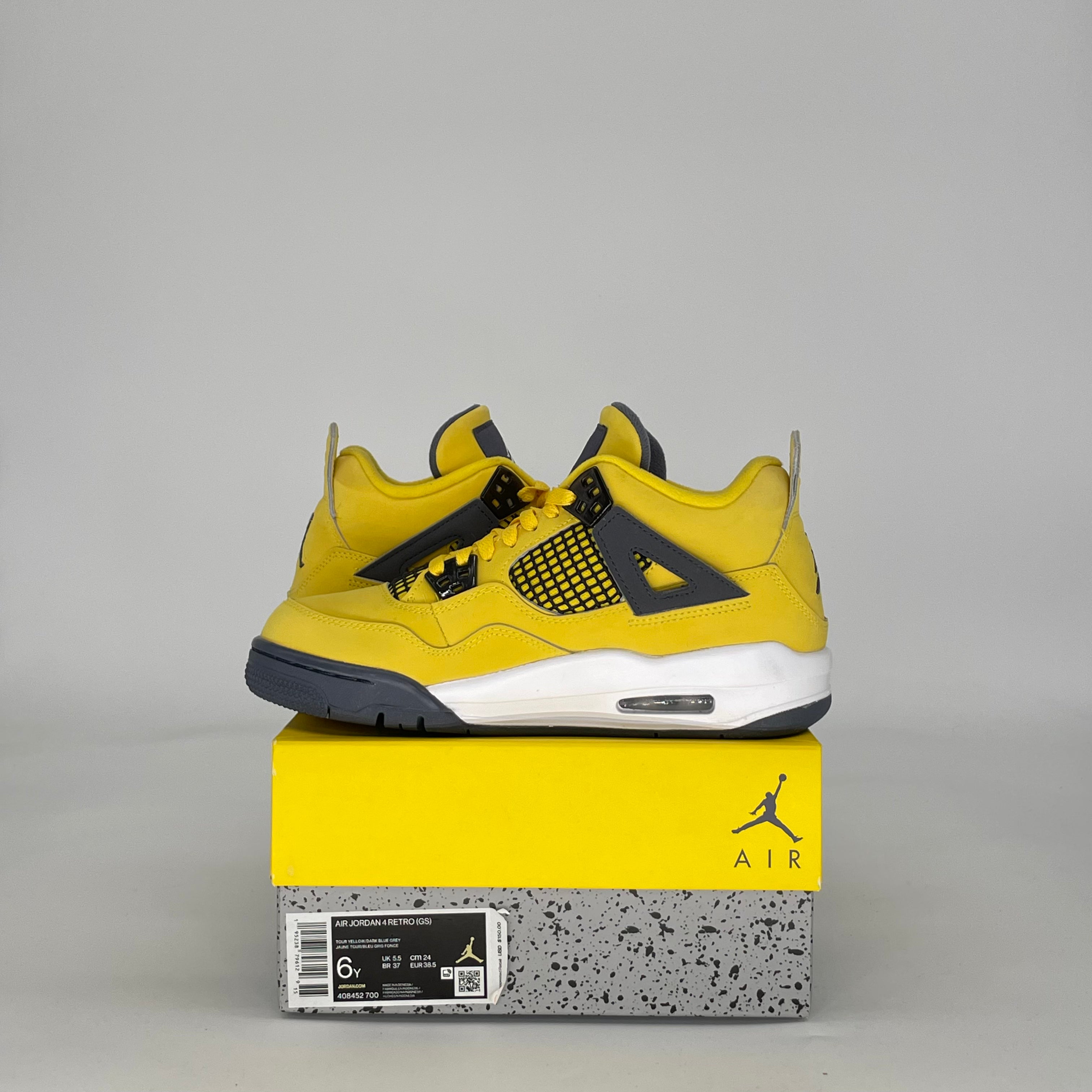 AIR JORDAN 4 LIGHTNING (2021) 408452-700 SIZE 6/7.5W GS