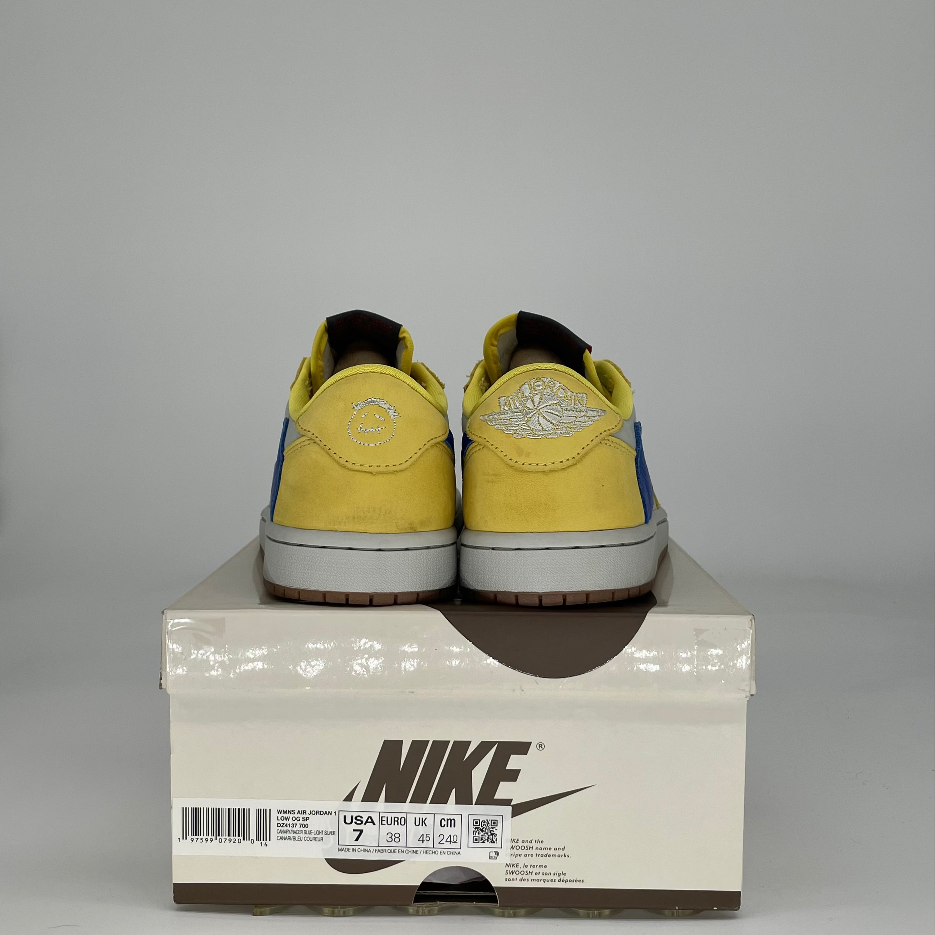 AIR JORDAN 1 TRAVIS SCOTT CANARY W DZ4137-700 SIZE 5.5/7W