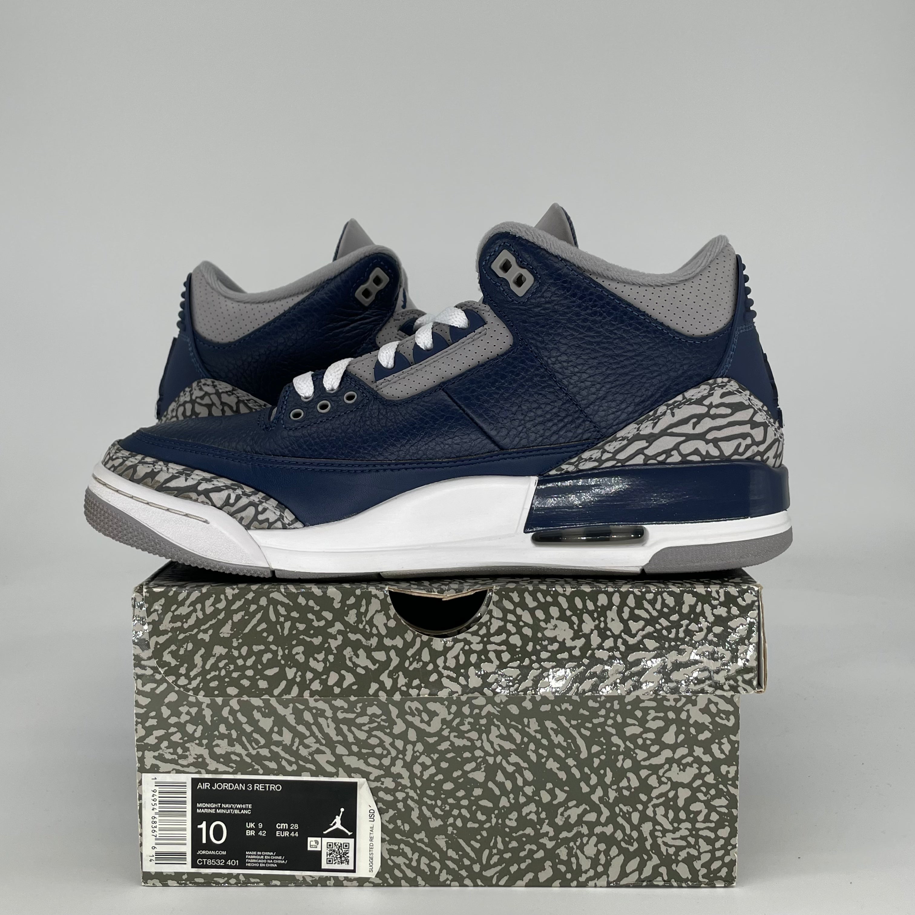AIR JORDAN 3 GEORGETOWN CT8532-401 SIZE 10/11.5W