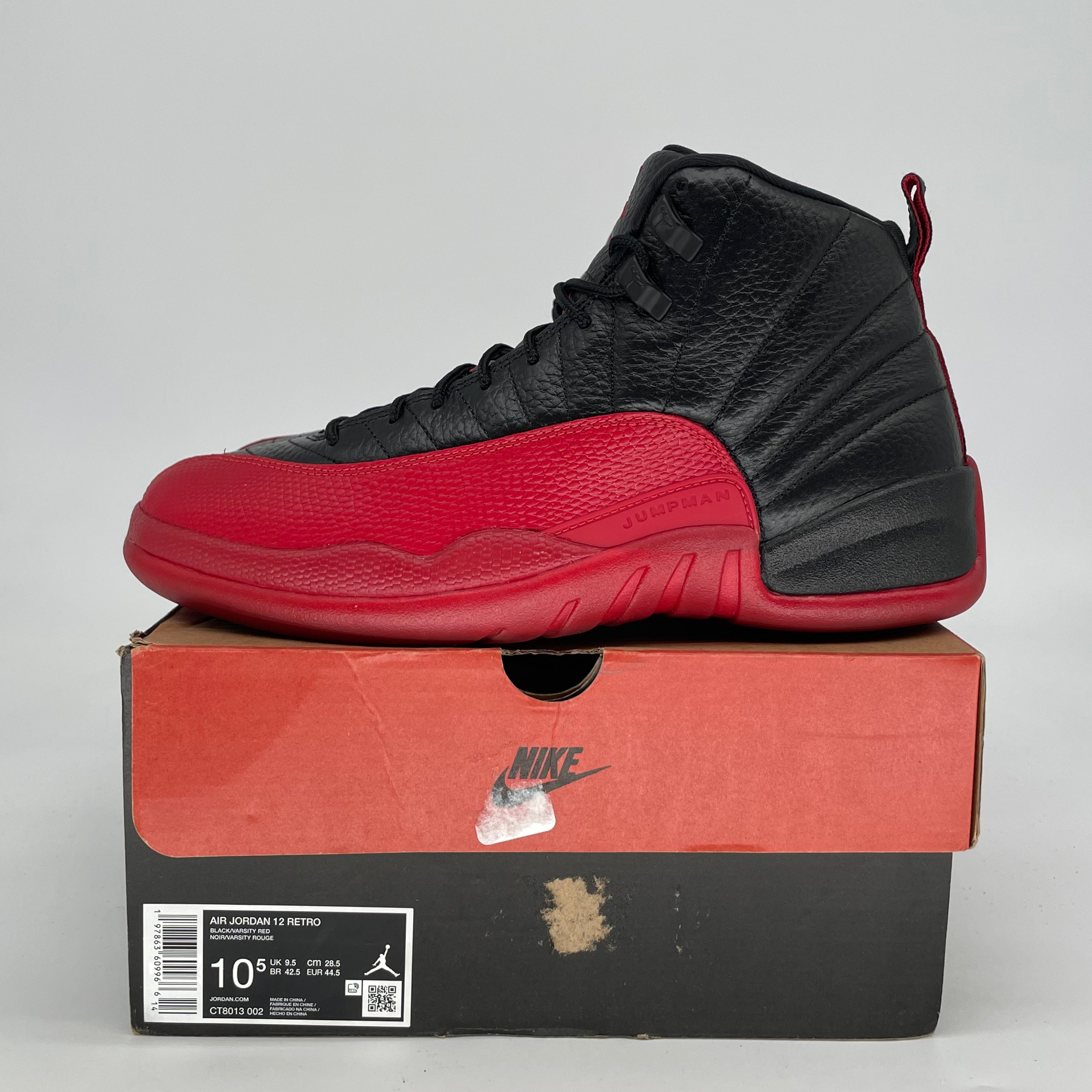 AIR JORDAN 12 FLU GAME CT8013-002 SIZE 10.5/12W