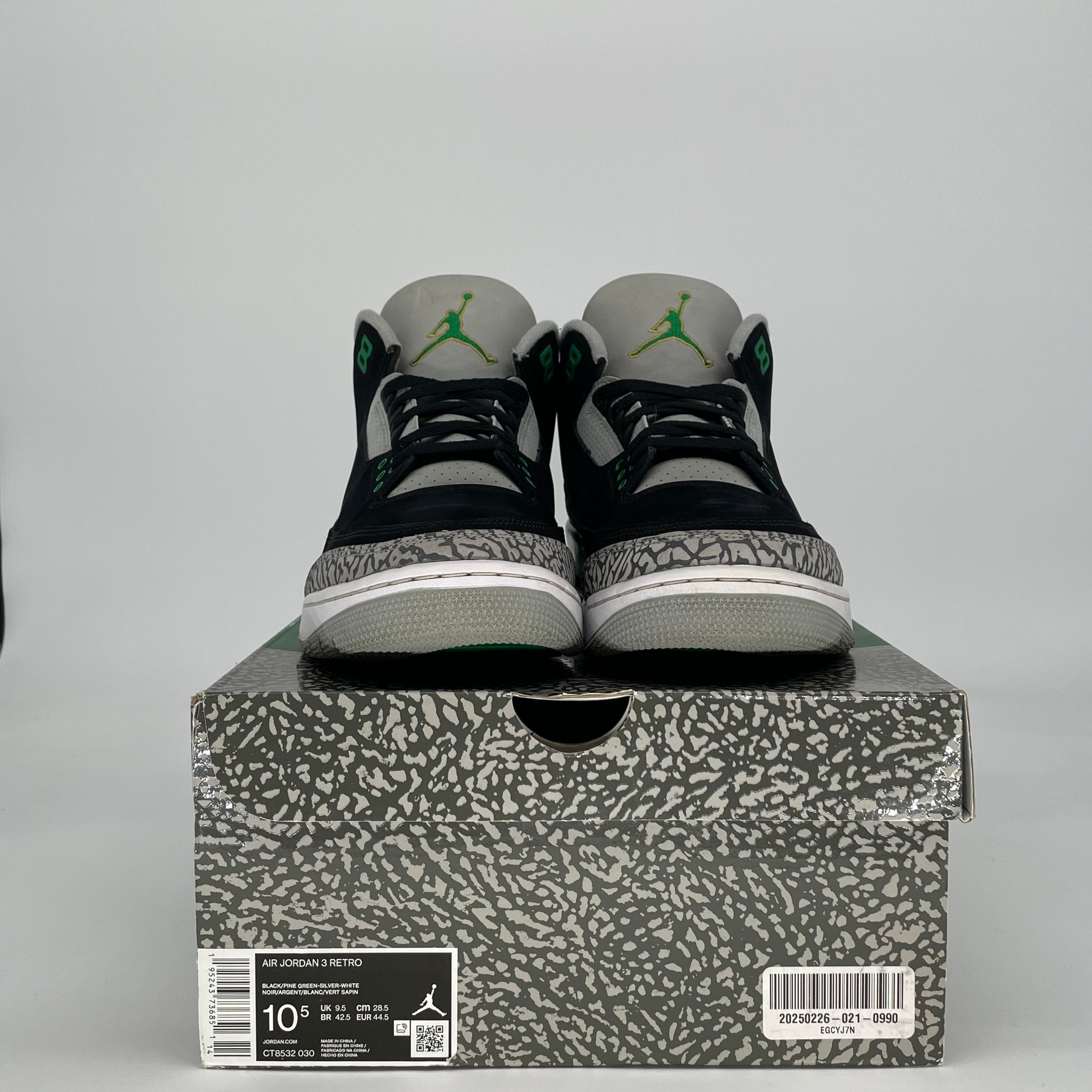 AIR JORDAN 3 PINE GREEN CT8532-030 SIZE 10.5/12W