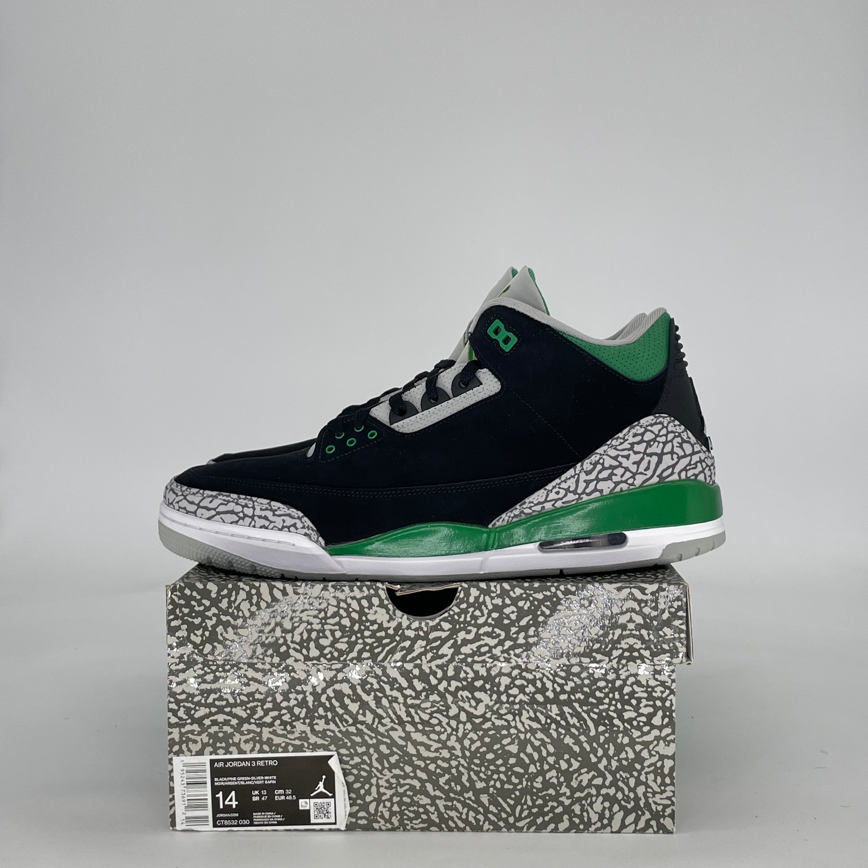 AIR JORDAN 3 PINE GREEN CT8532-030 SIZE 14/15.5W