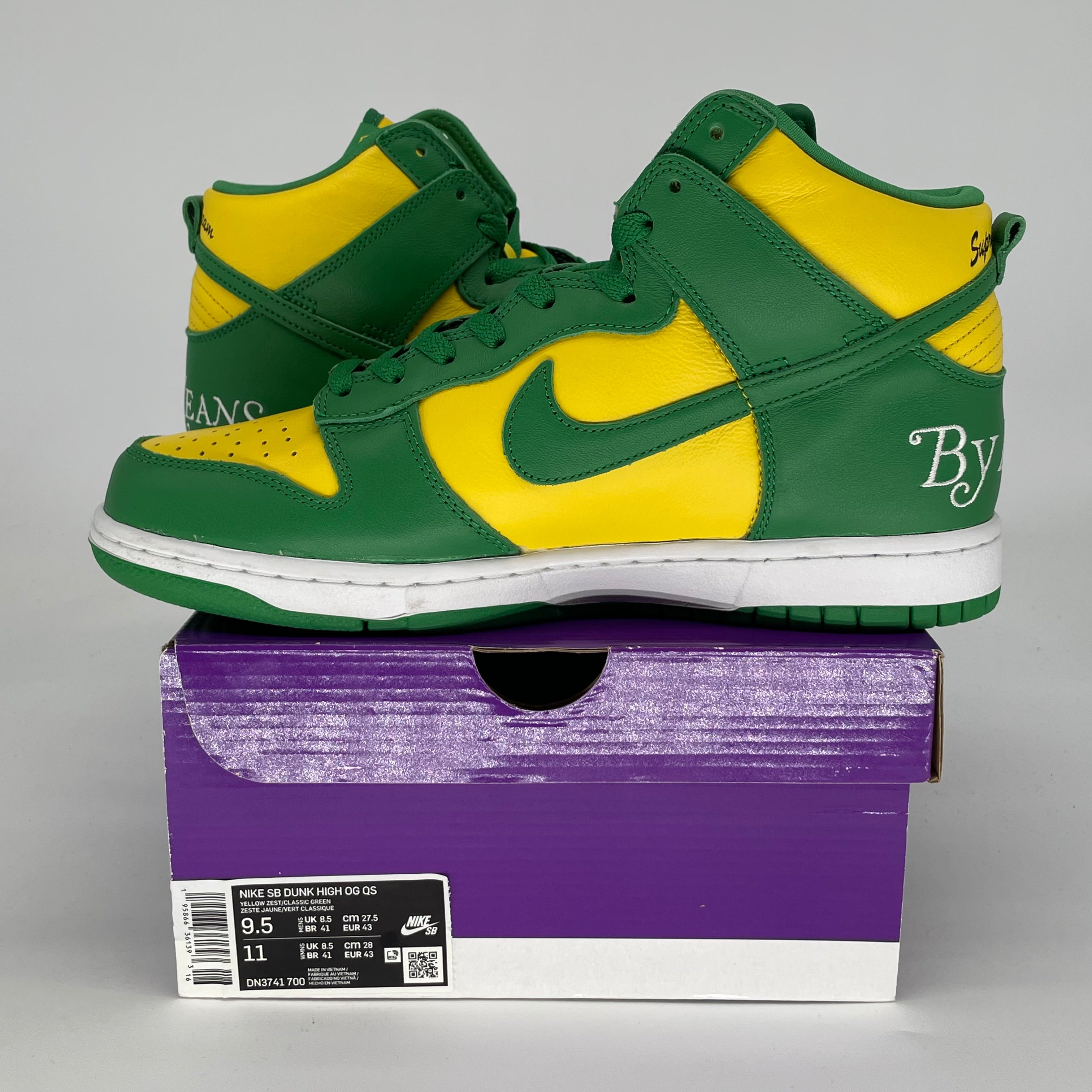 SUPREME X NIKE SB DUNK HIGH BY ANY MEANS BRAZIL DN3741-700 SIZE 9.5/11W