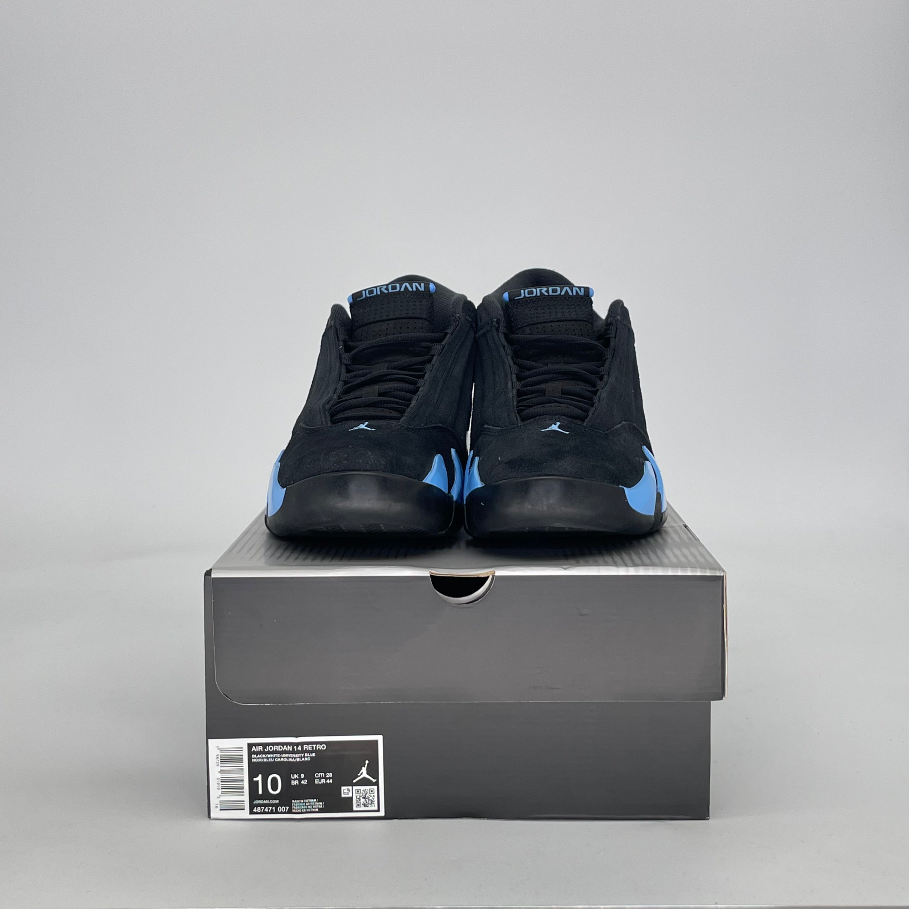 AIR JORDAN 14 BLACK UNIVERSITY BLUE 487471-007 SIZE 10/11.5W