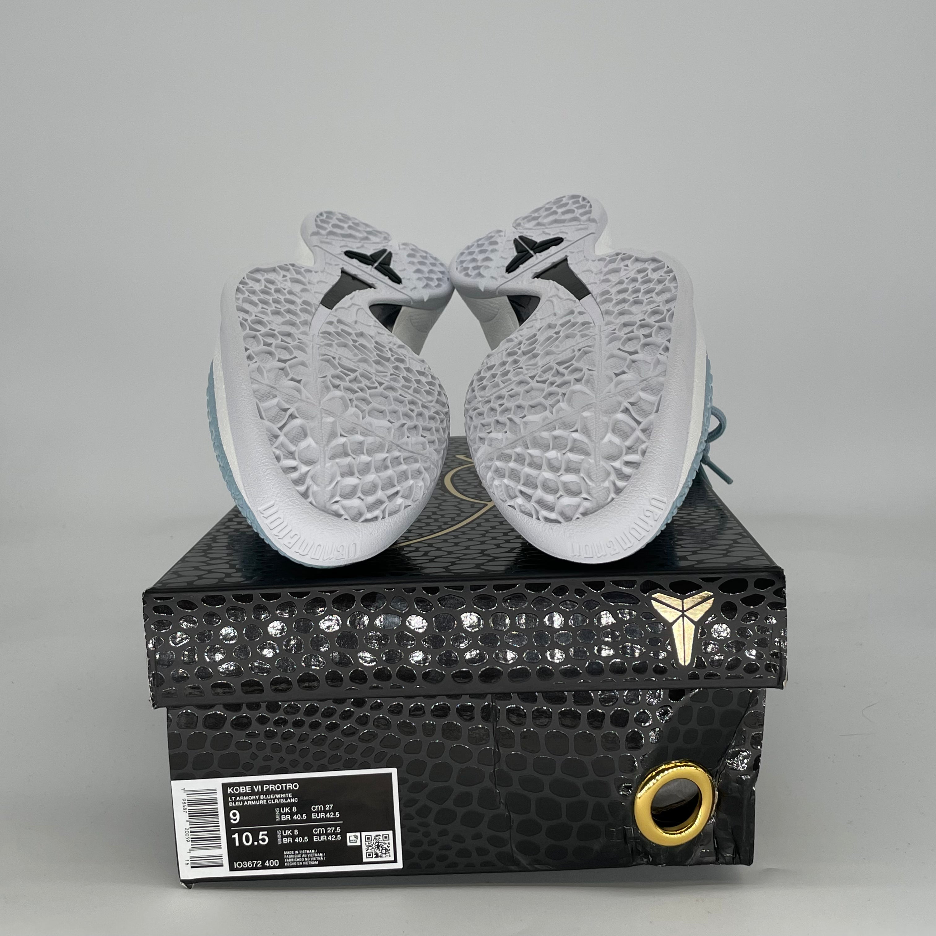 NIKE KOBE 6 PROTRO CAITLIN CLARK LIGHT ARMORY BLUE IO3672-400 SIZE 9/10.5W