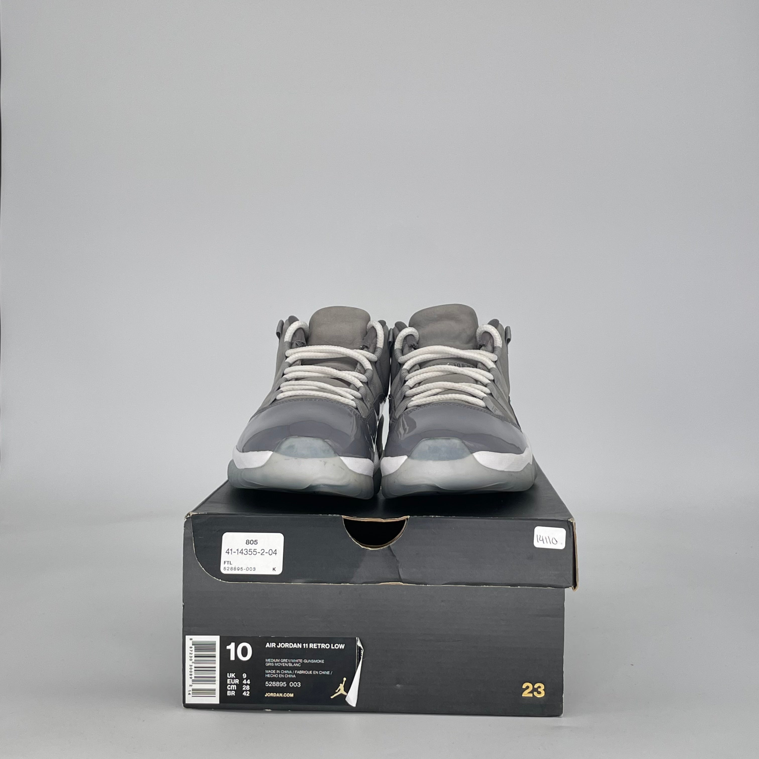 AIR JORDAN 11 LOW COOL GREY 528895-003 SIZE 10/11.5W