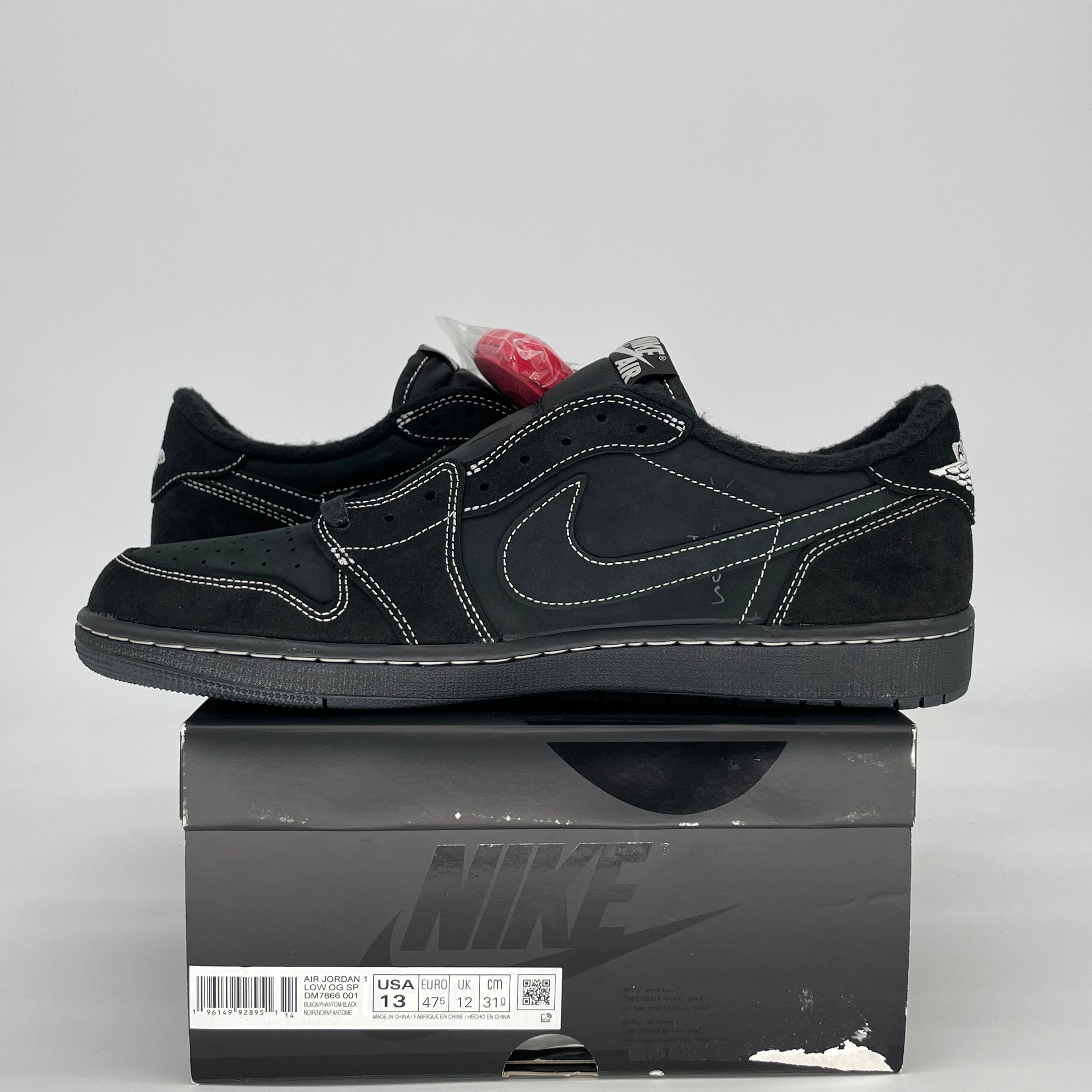 TRAVIS SCOTT X AIR JORDAN 1 LOW BLACK PHANTOM DM7866-001 SIZE 13/14.5W