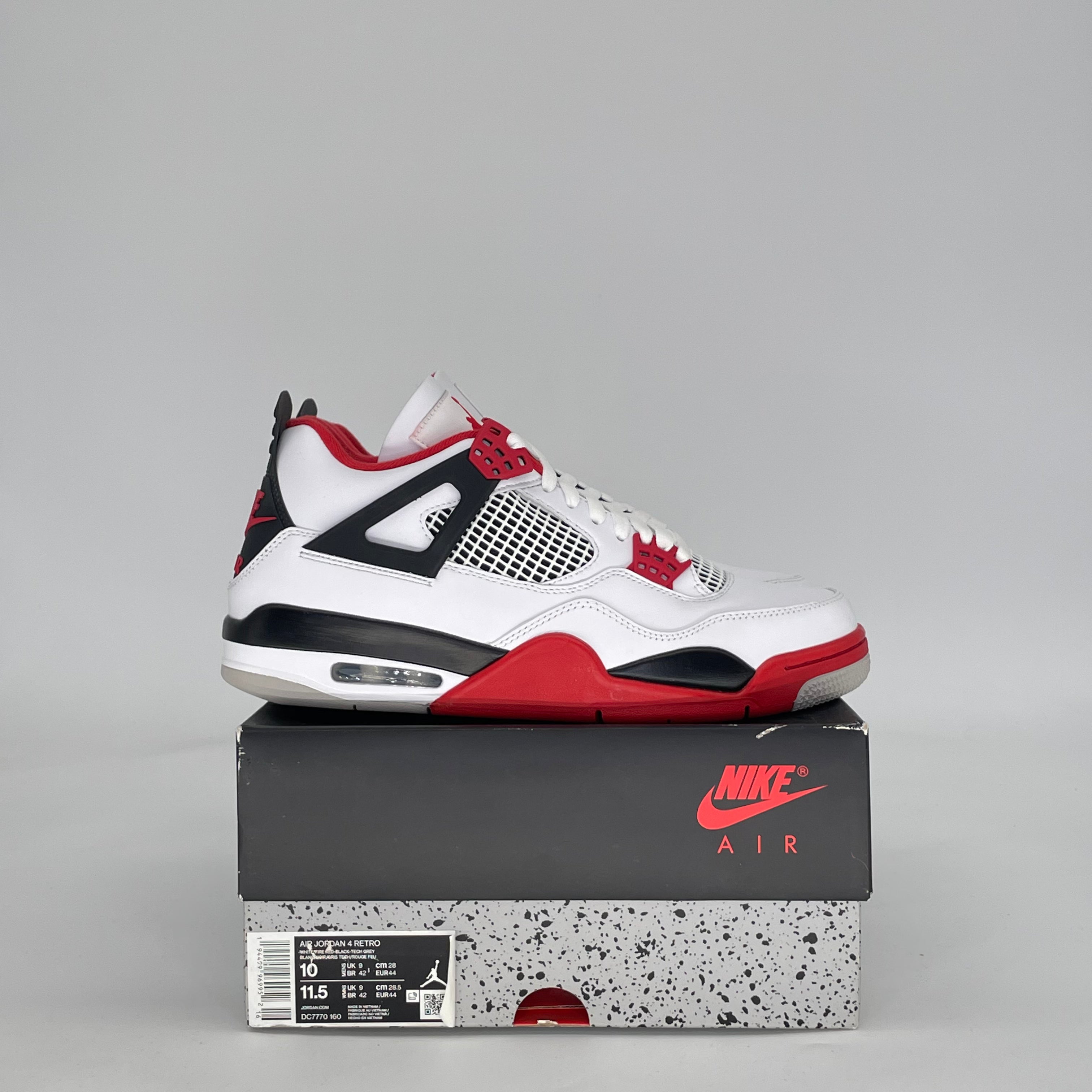 AIR JORDAN 4 FIRE RED (2020) DC7770-160 SIZE 10/11.5W