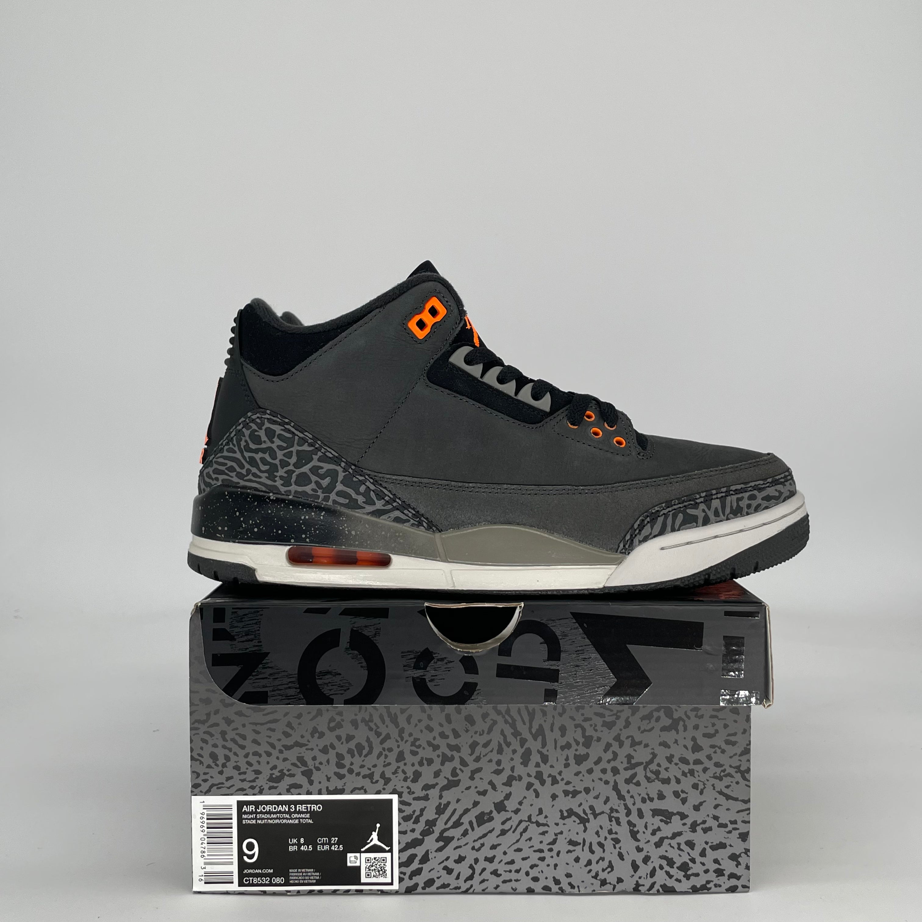 AIR JORDAN 3 FEAR PACK CT8532-080 SIZE 9/10.5W