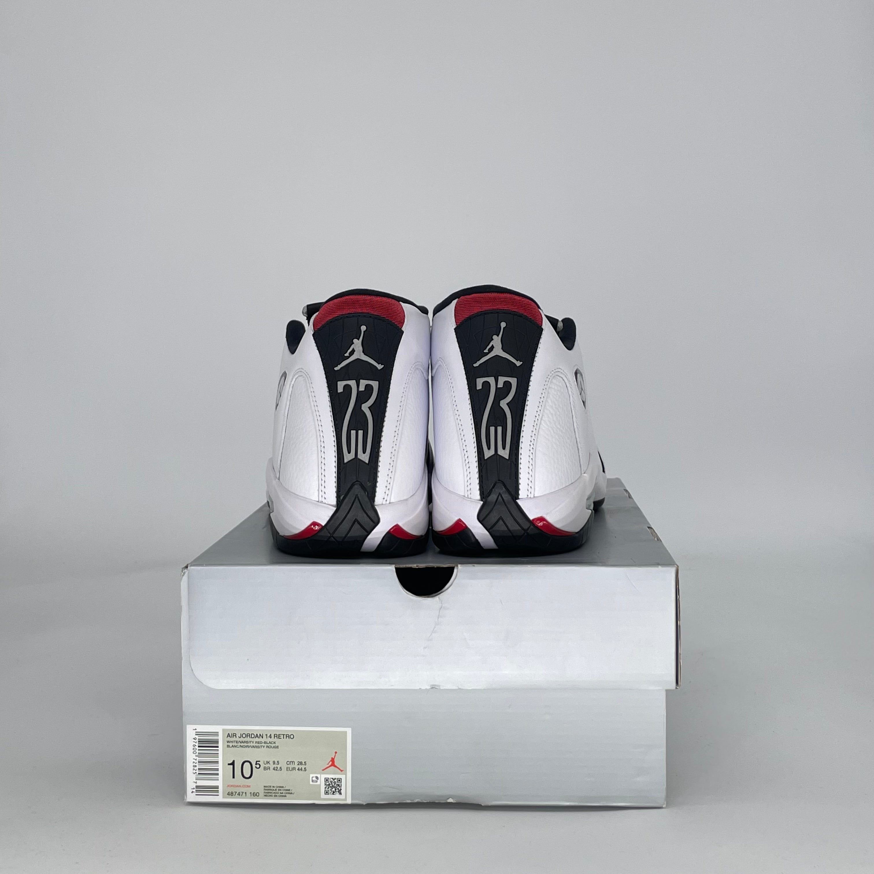 AIR JORDAN 14 BLACK TOE 487471-160 SIZE 10.5/12W