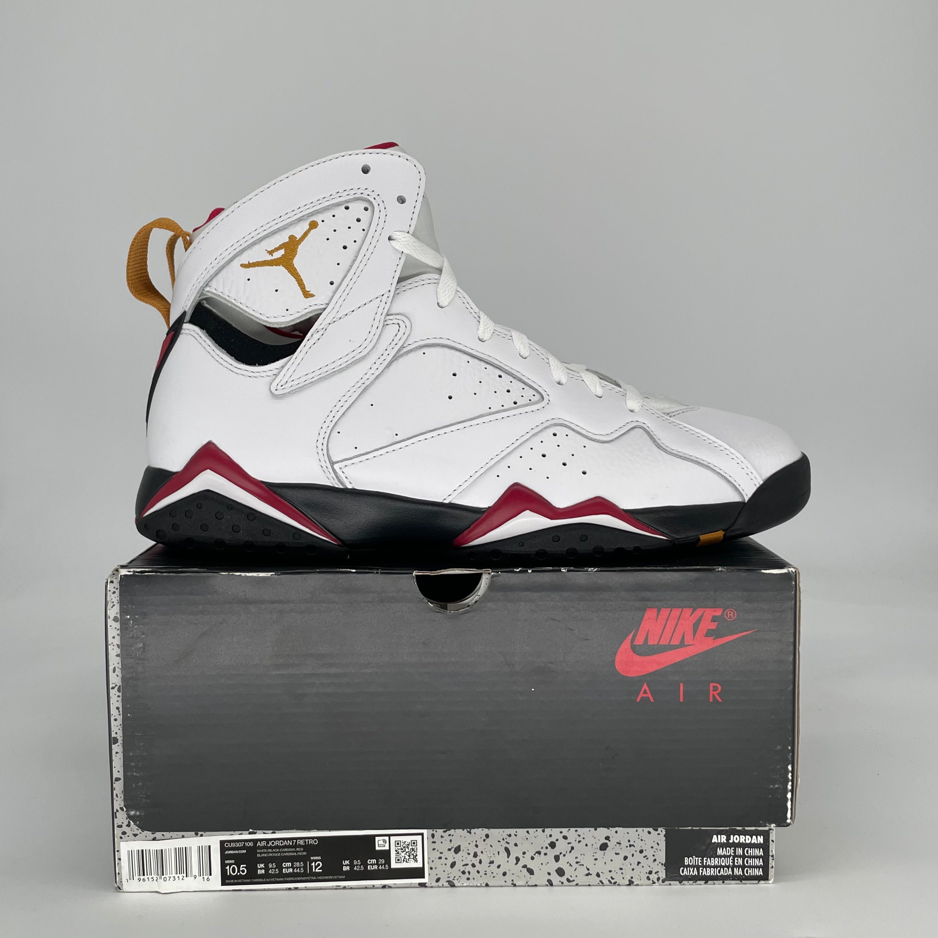 AIR JORDAN 7 CARDINAL CU9307-106 SIZE 10.5/12W