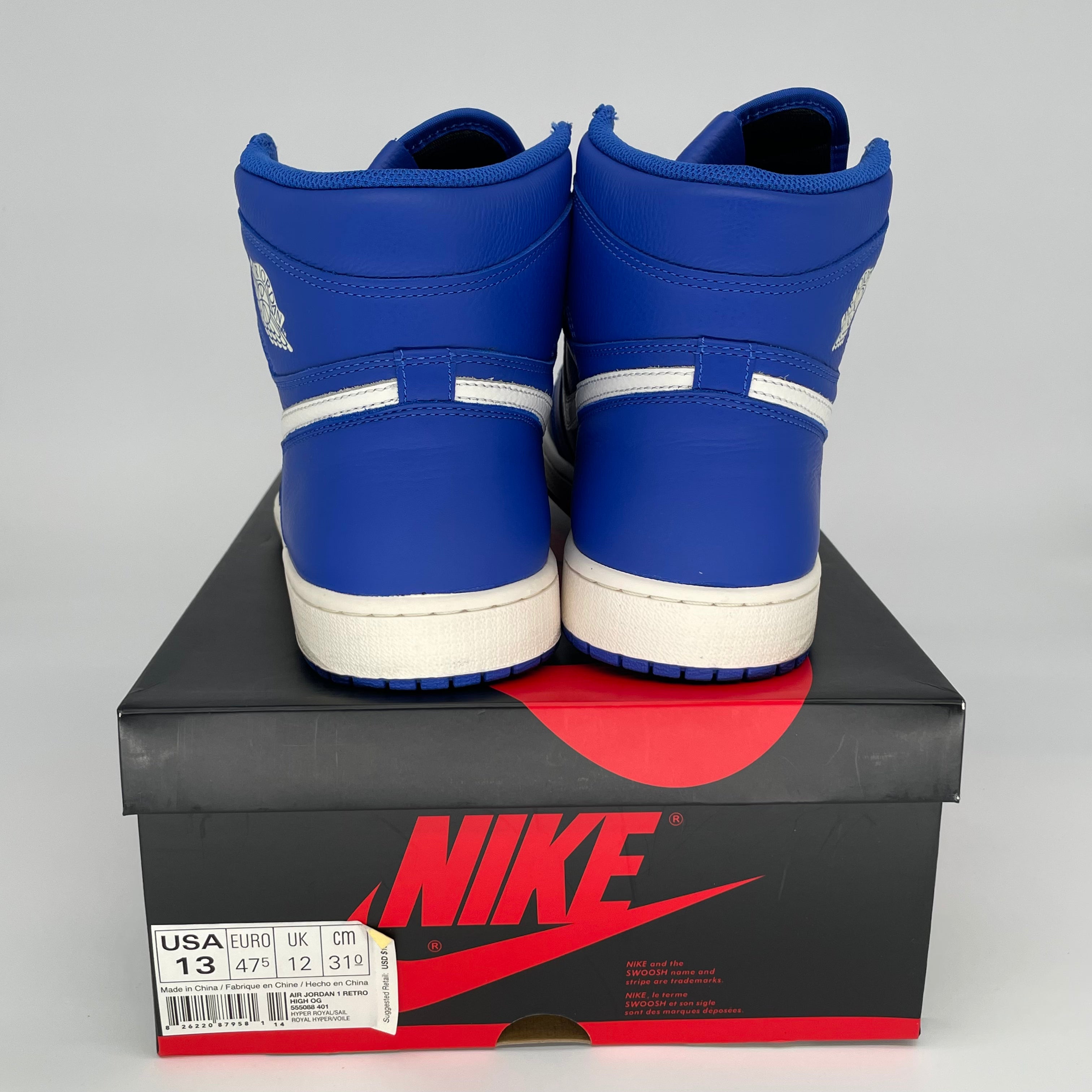 AIR JORDAN 1 HYPER ROYAL 555088-401 SIZE 13/14.5W