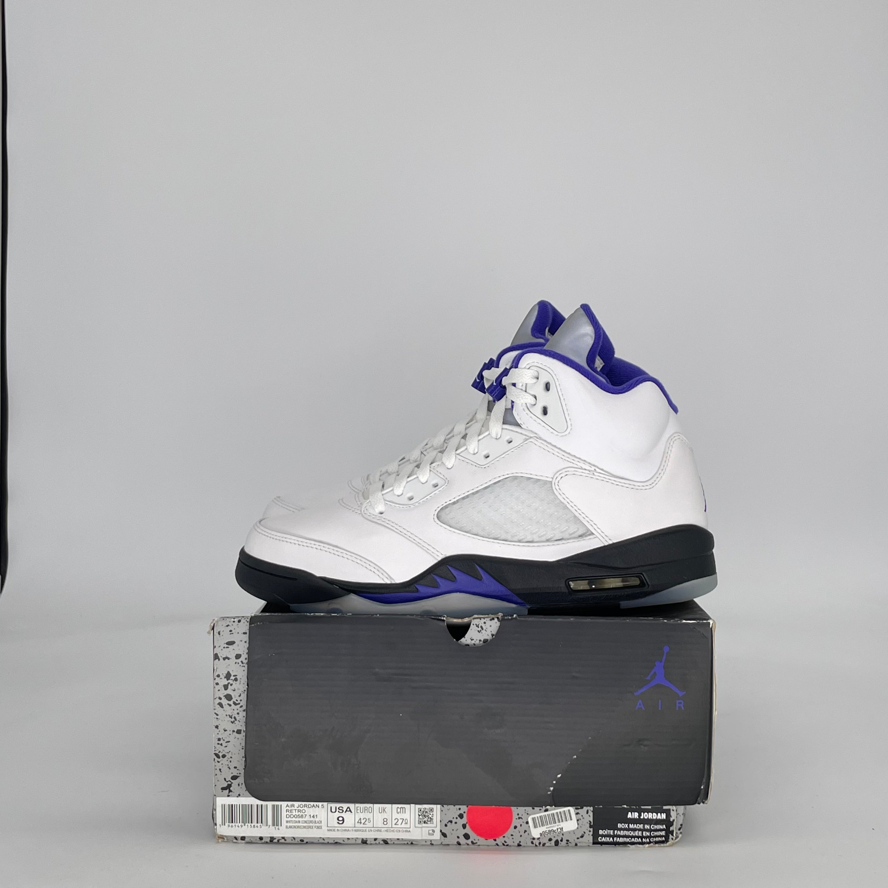 AIR JORDAN 5 DARK CONCORD DD0587-141 SIZE 9/10.5W