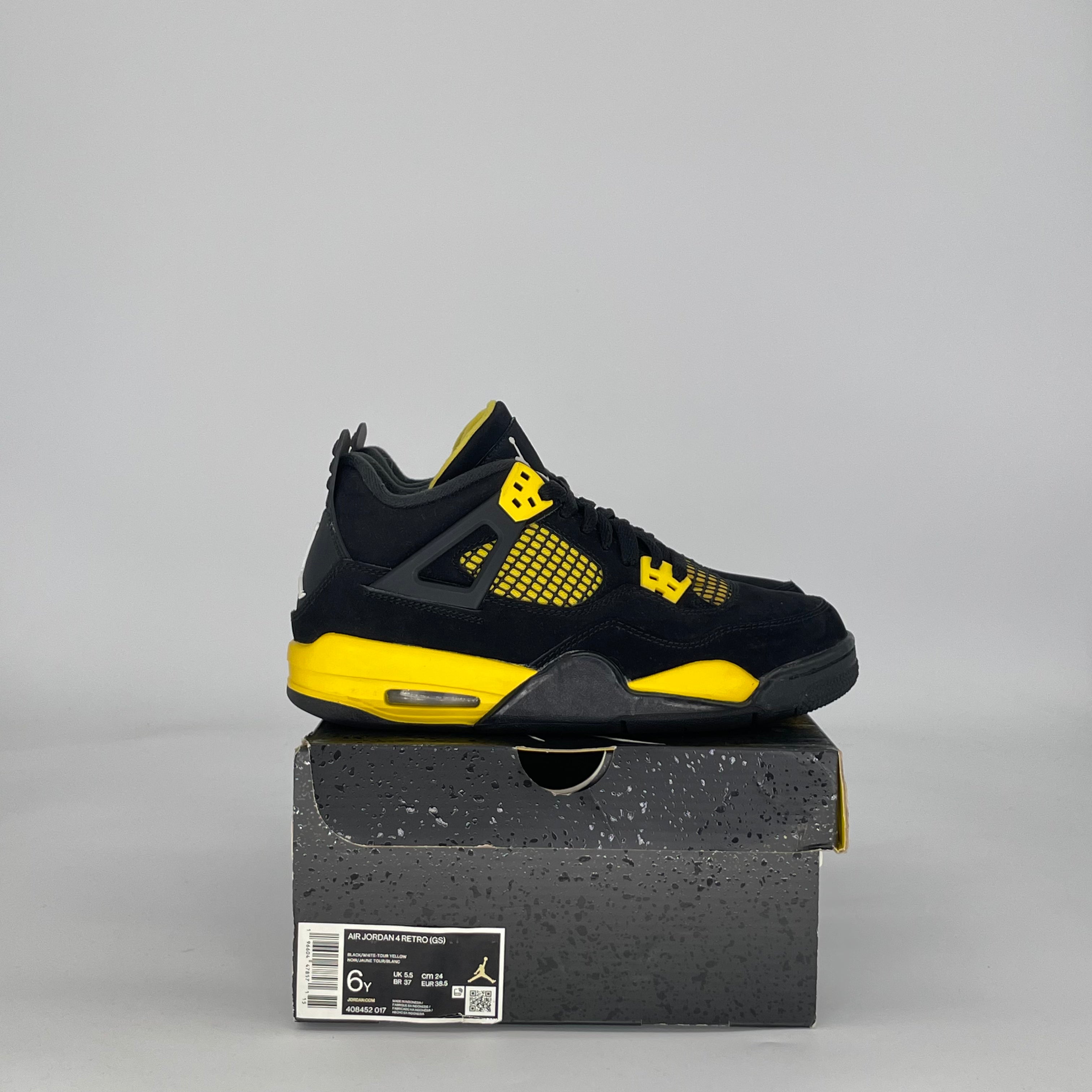 AIR JORDAN 4 THUNDER (2023) 408452-017 SIZE 6/7.5W GS