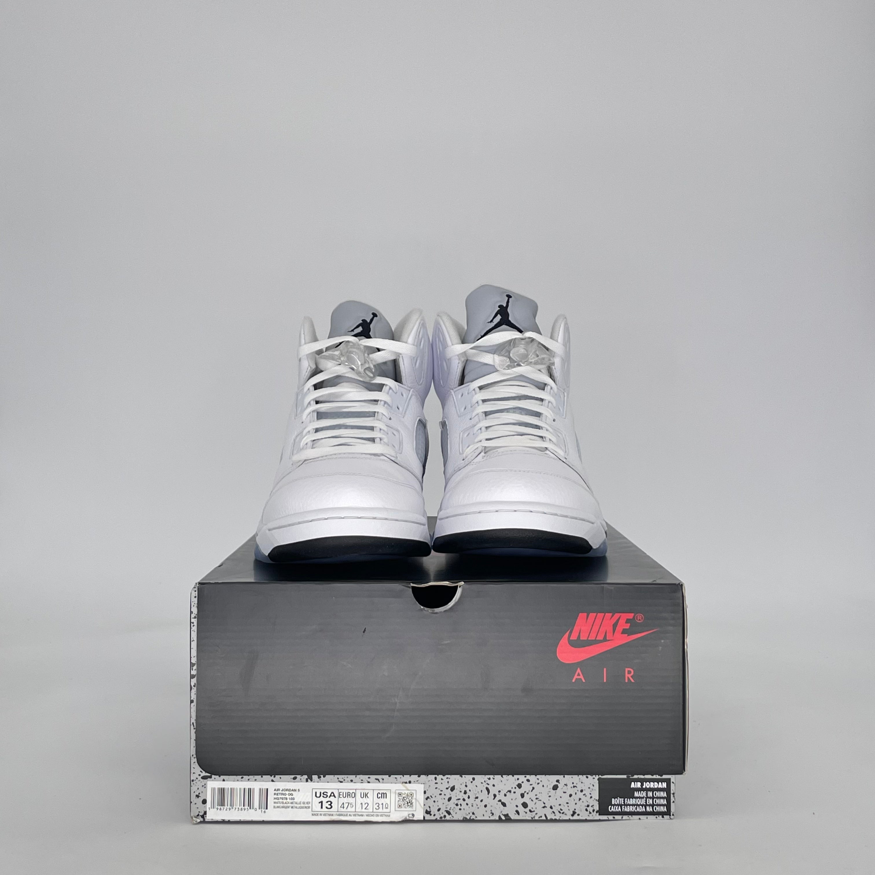 AIR JORDAN 5 WHITE METALLIC HQ7978-103 SIZE 13/14.5W