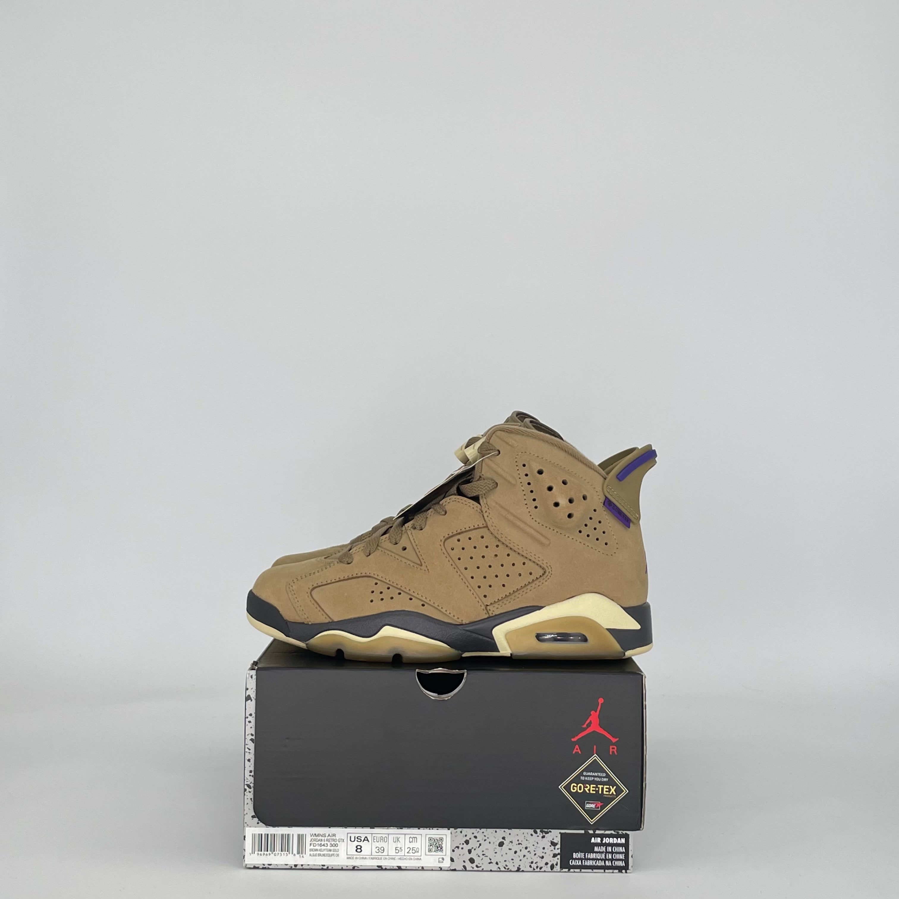 AIR JORDAN 6 GORE-TEX BROWN KELP FD1643-300 SIZE 6.5/8W