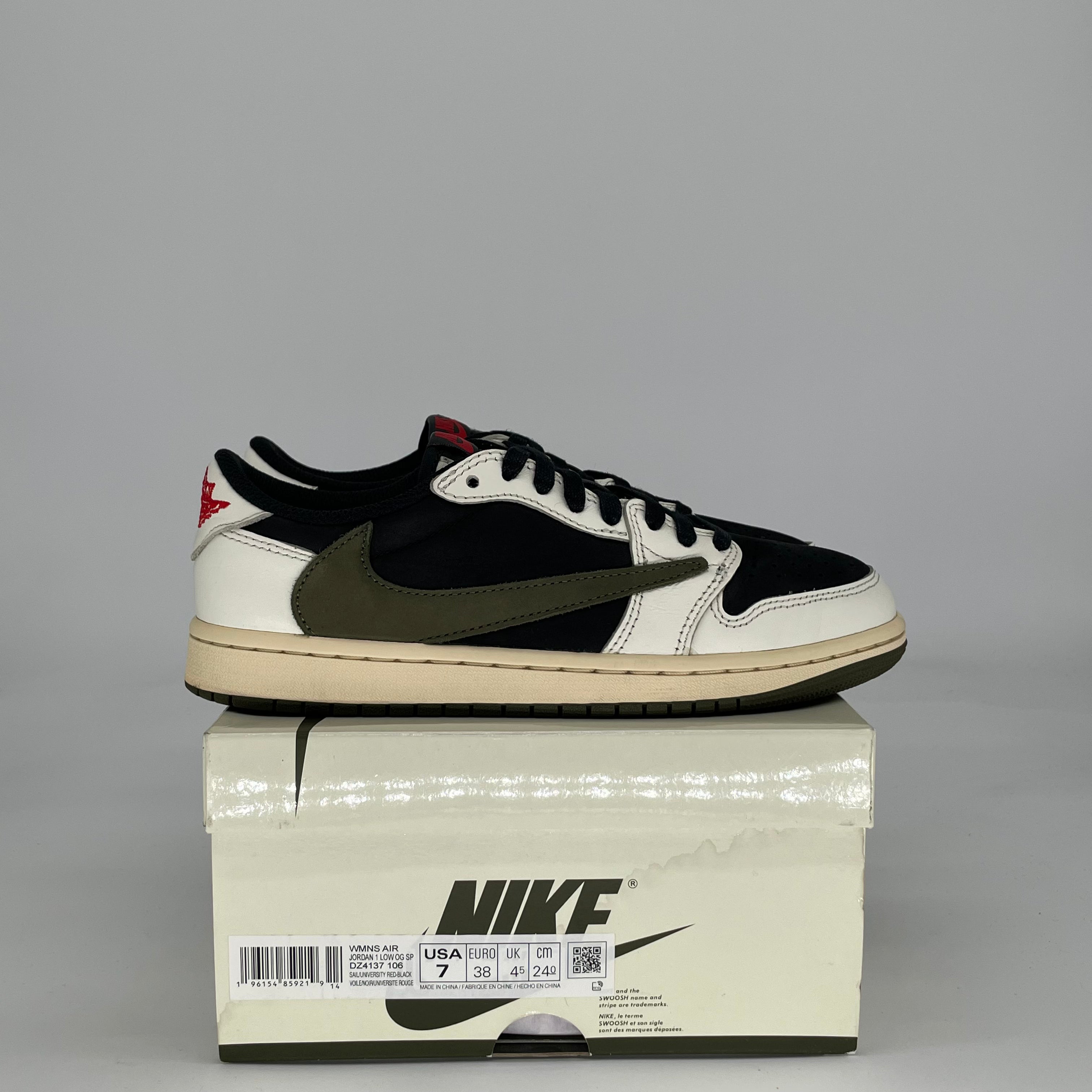 TRAVIS SCOTT X AIR JORDAN 1 LOW OLIVE W DZ4137-106 SIZE 5.5/7W