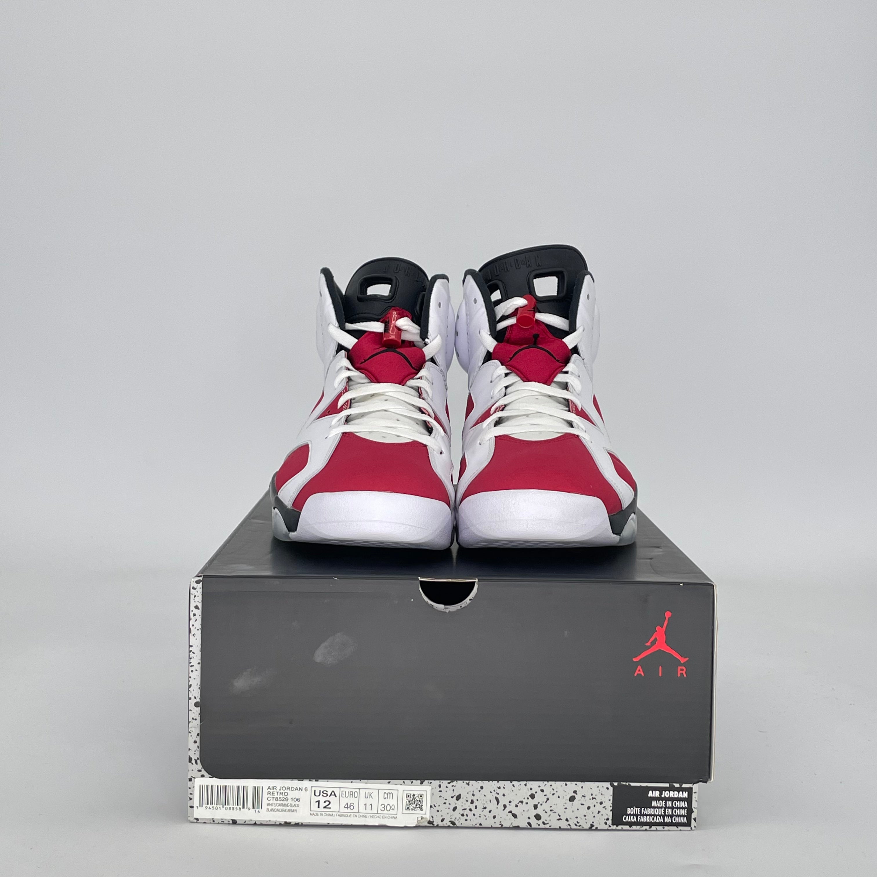 AIR JORDAN 6 CARMINE CT8529-106 SIZE 12/13.5W