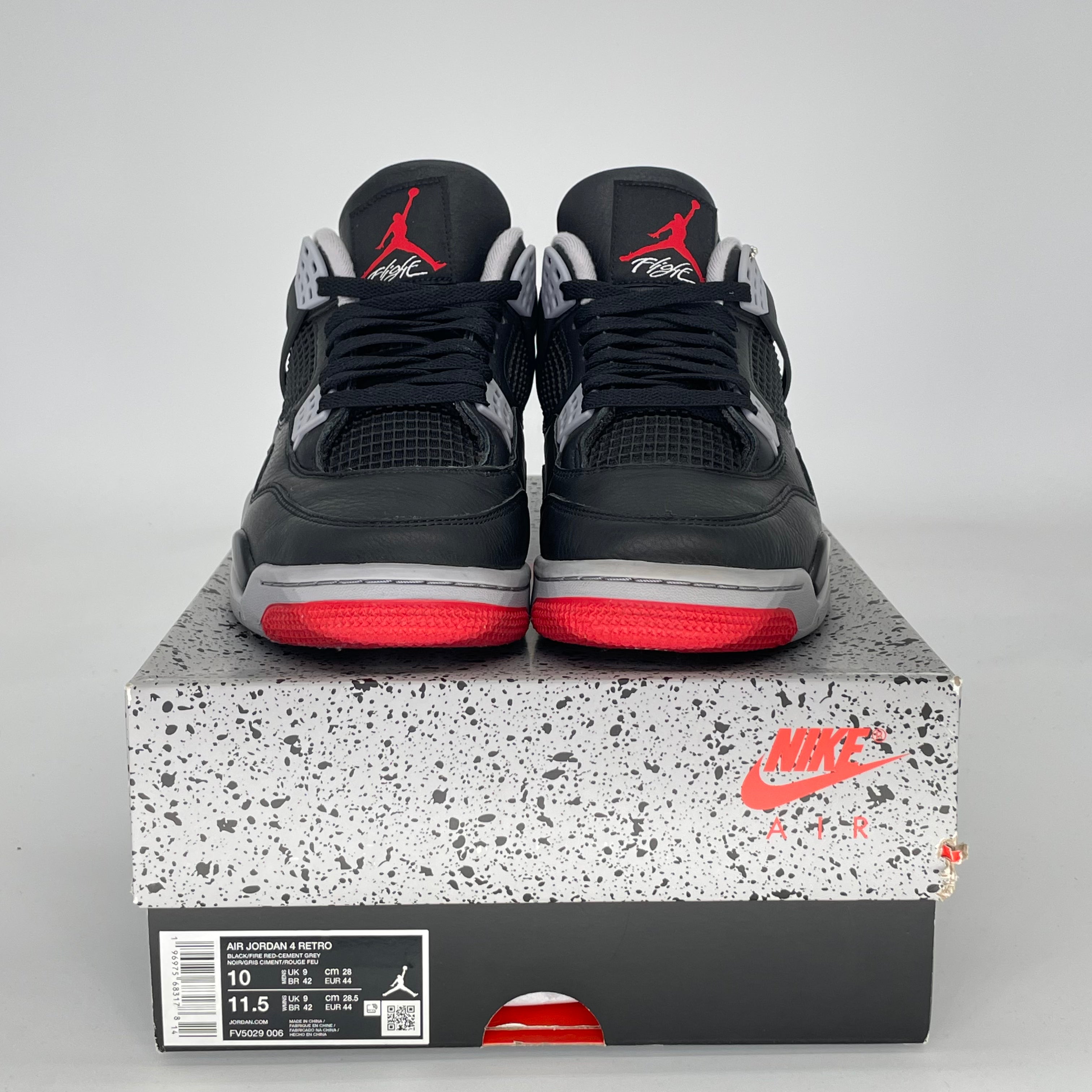 AIR JORDAN 4 BRED REIMAGINED FV5029-006 SIZE 10/11.5W