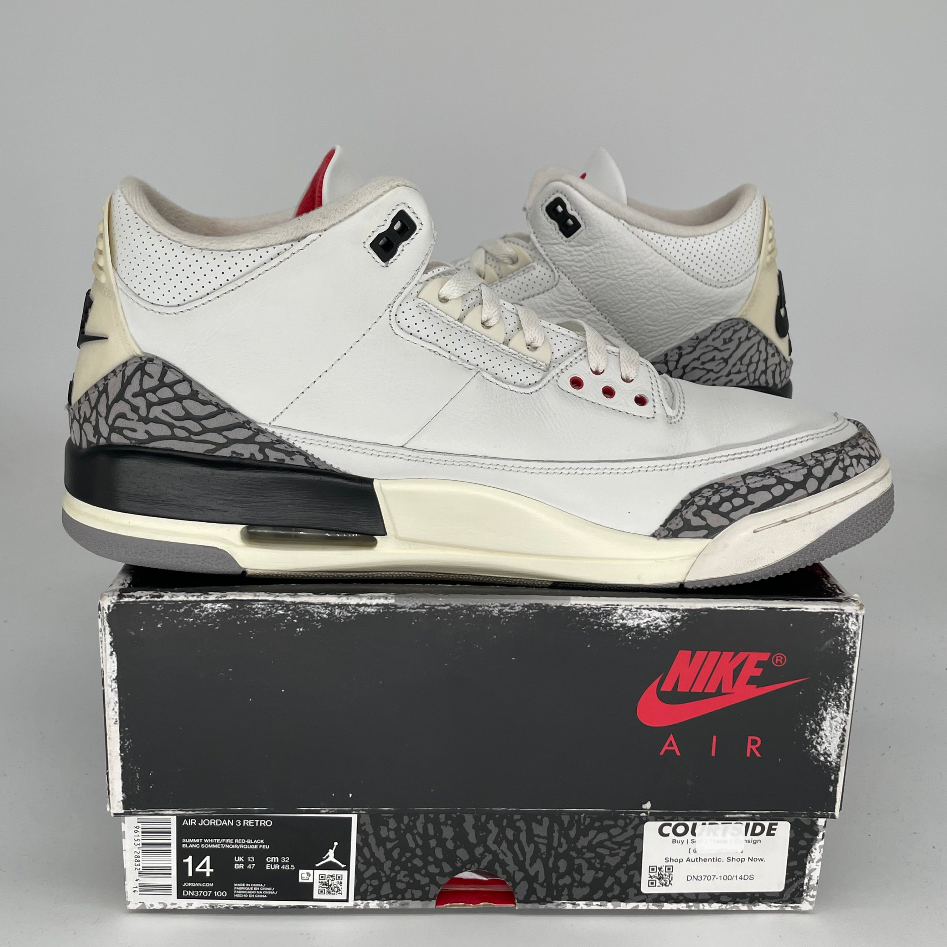AIR JORDAN 3 WHITE CEMENT REIMAGINED SIZE 14/15.5W DN3707-100