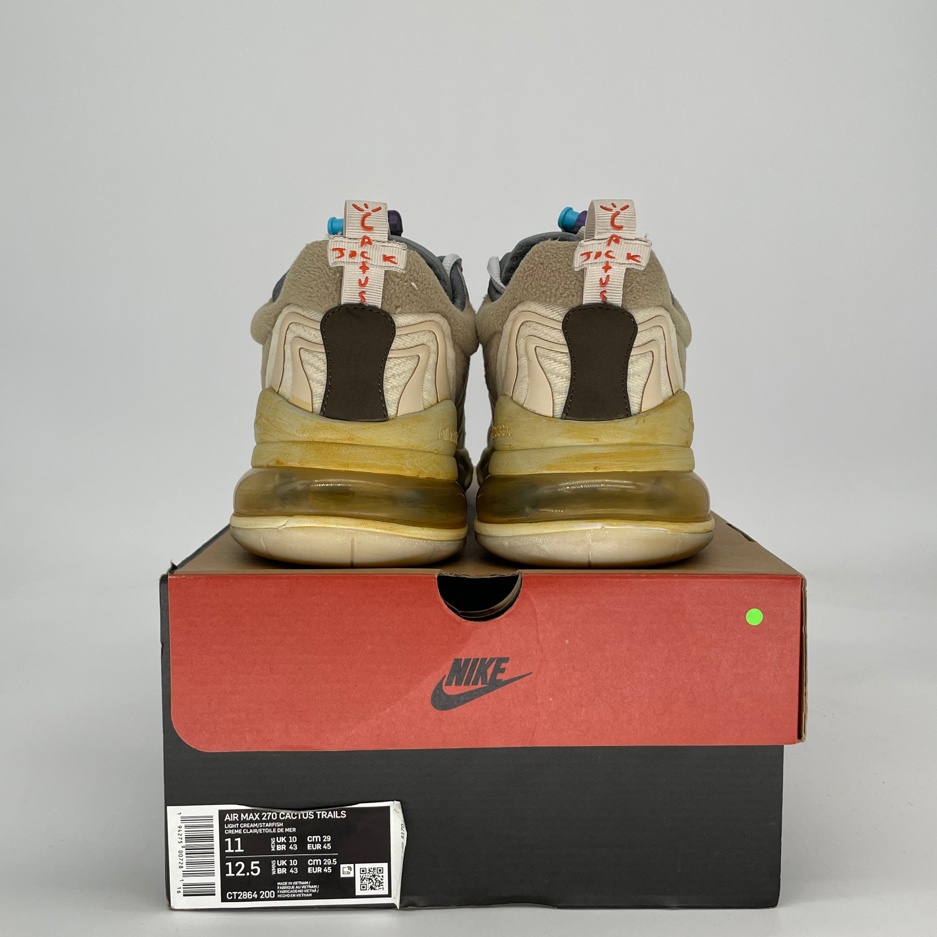 TRAVIS SCOTT X NIKE AIR MAX 270 CACTUS TRAILS CT2864-200 SIZE 11/12.5W