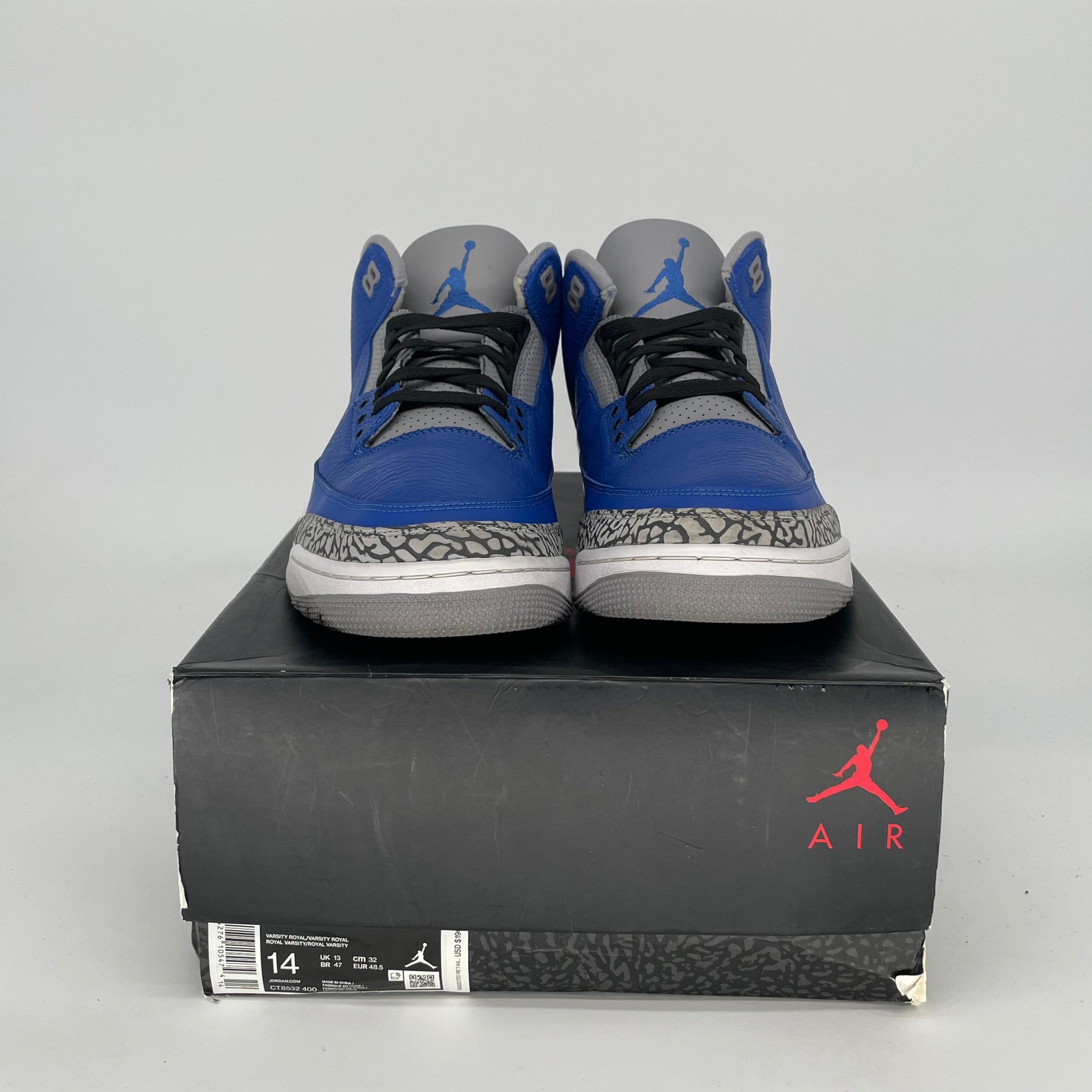 AIR JORDAN 3 VARSITY ROYAL CEMENT SIZE 14/15/5W CT8532-400