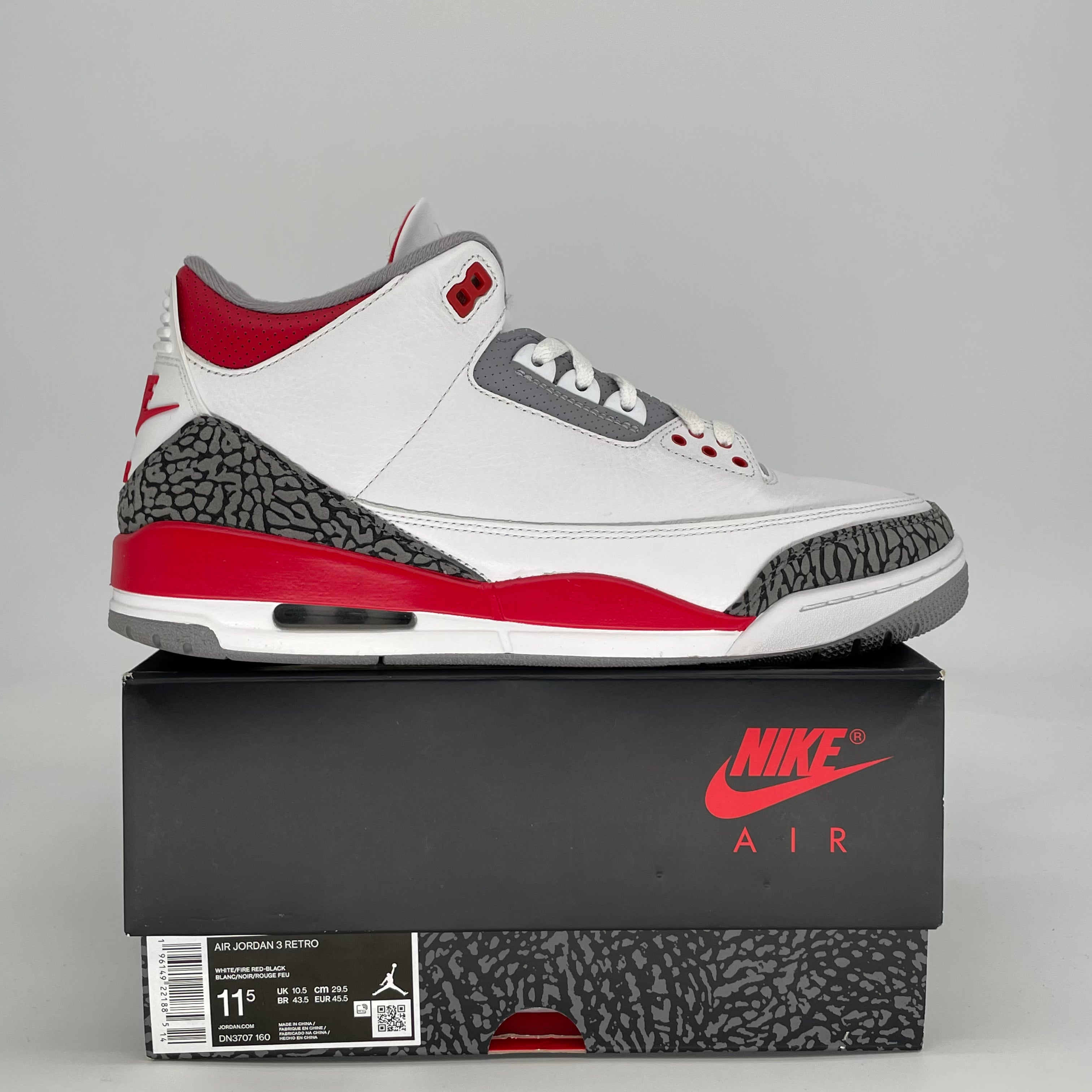 AIR JORDAN 3 FIRE RED DN3707-160 SIZE 11.5/13W