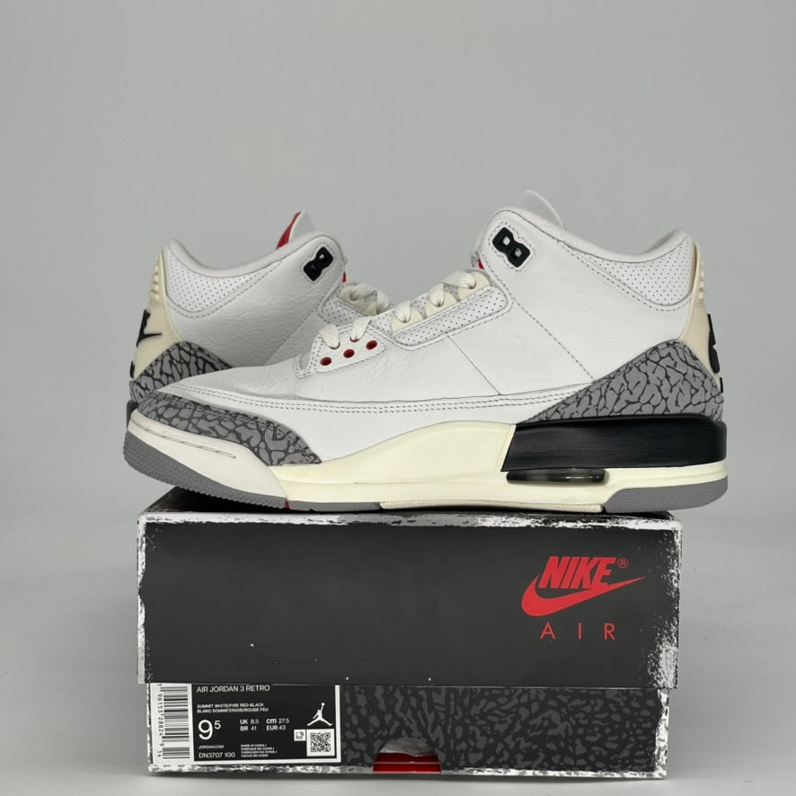 AIR JORDAN 3 WHITE CEMENT REIMAGINED DN3707-100 SIZE 9.5/11W