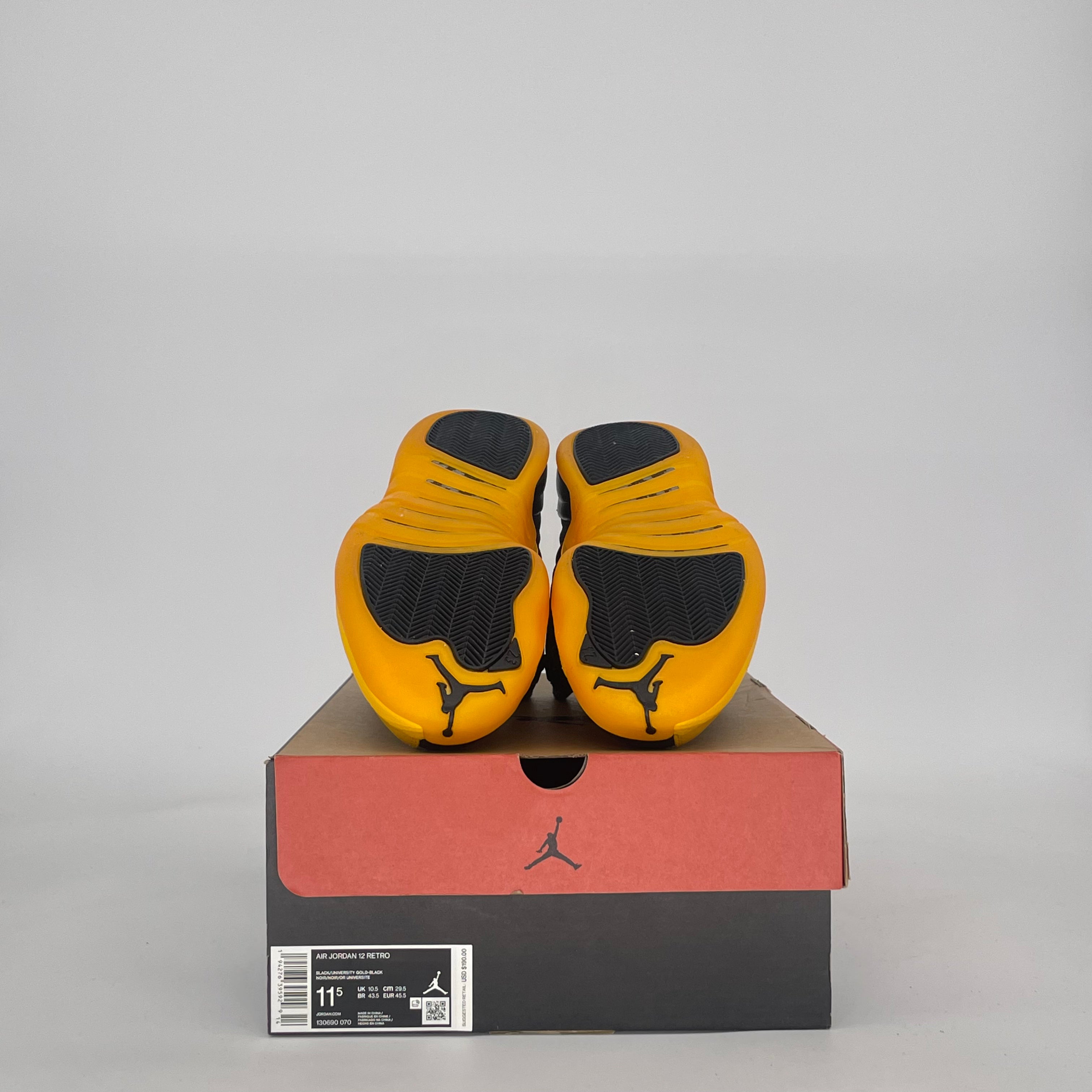 AIR JORDAN 12 BLACK UNIVERSITY GOLD 130690-070 SIZE 11.5/13W