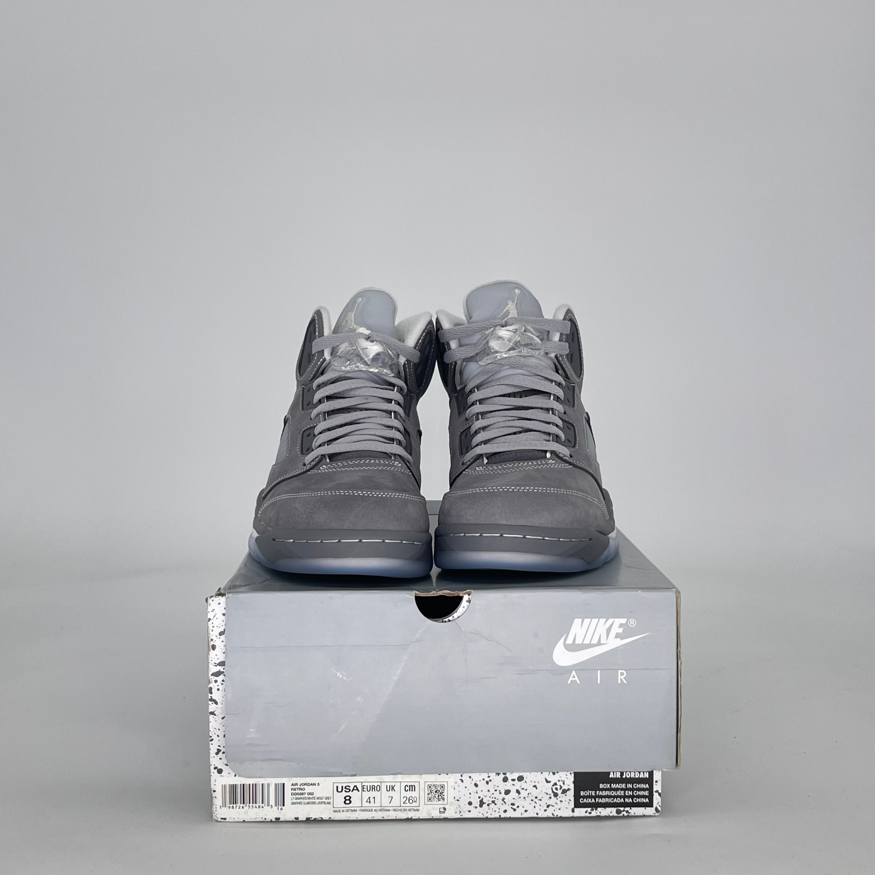 AIR JORDAN 5 WOLF GREY DD0587-002 SIZE 8/9.5W