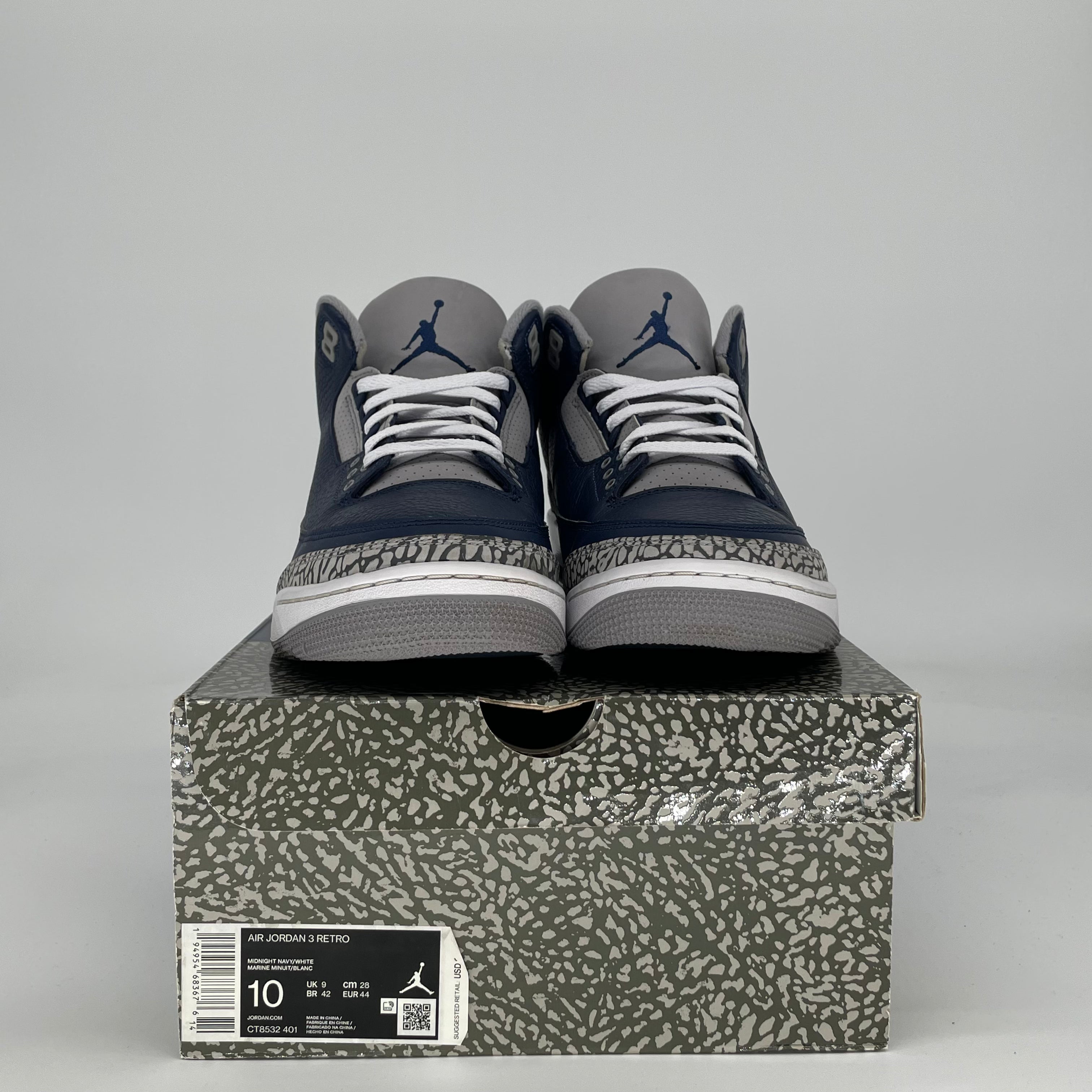 AIR JORDAN 3 GEORGETOWN CT8532-401 SIZE 10/11.5W