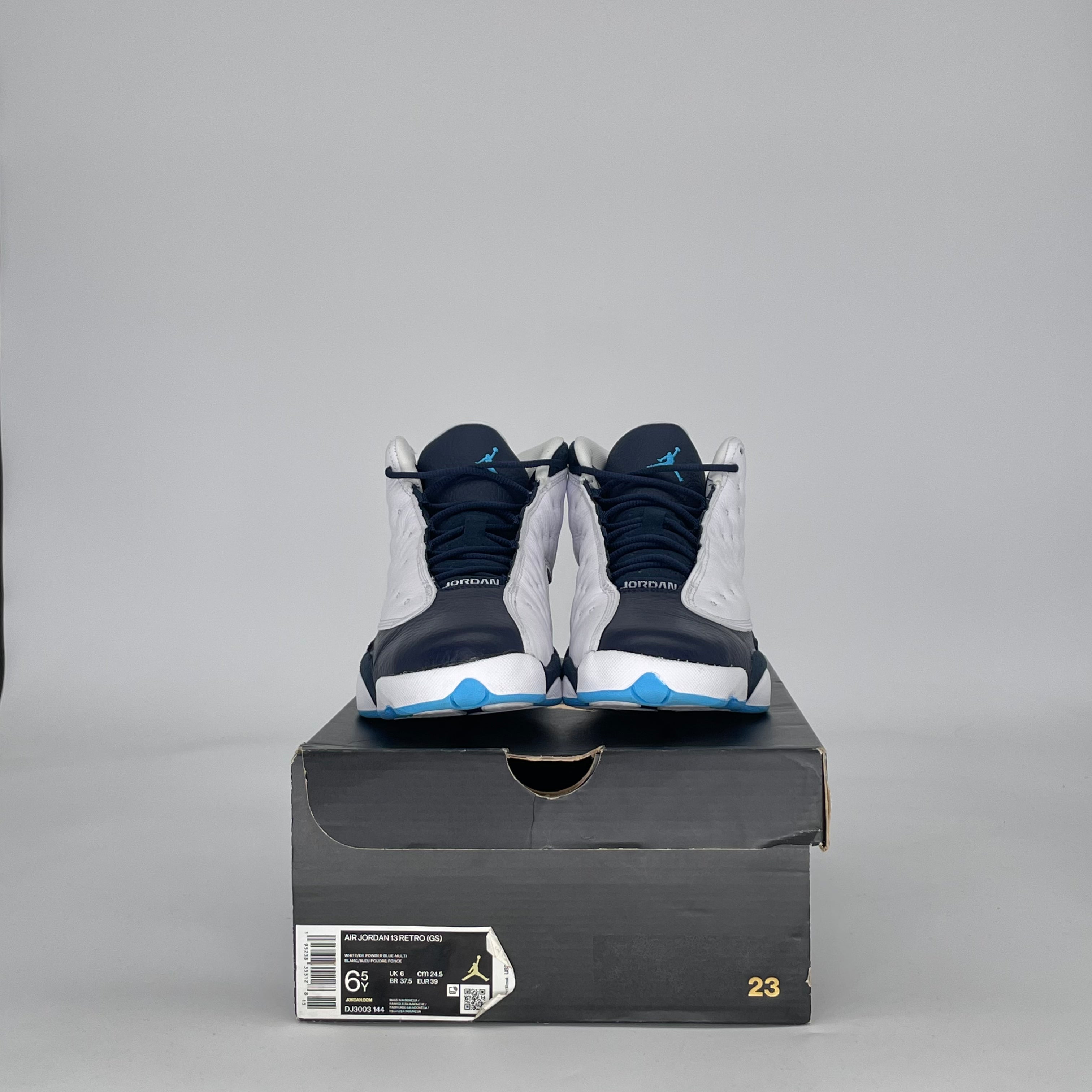 AIR JORDAN 13 WHITE OBSIDIAN POWDER BLUE DJ3003-144 SIZE 6.5/8W GS