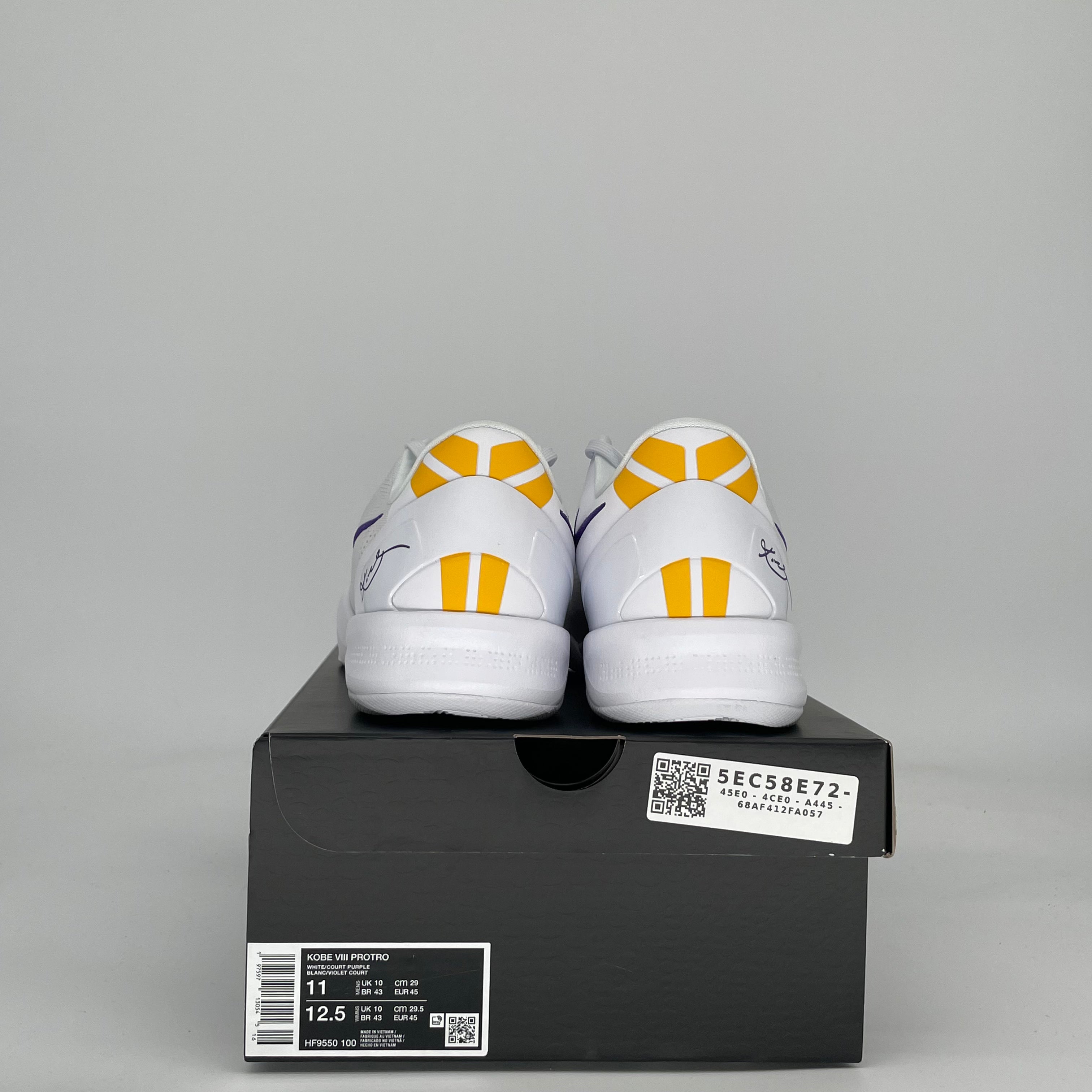 NIKE KOBE 8 PROTRO LAKERS HOME HF9550-100 SIZE 11/12.5W