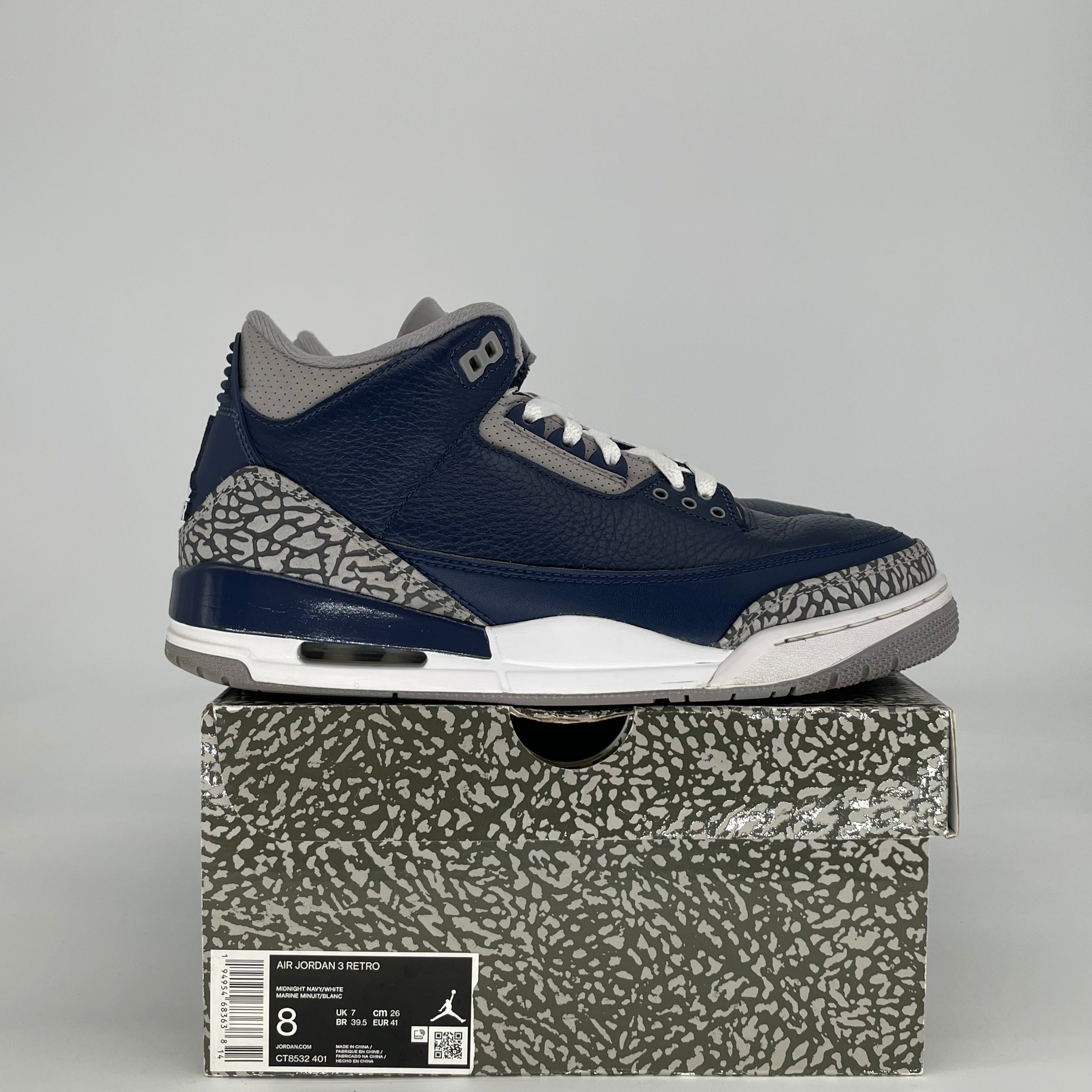 AIR JORDAN 3 GEORGETOWN CT8532-401 SIZE 8/9.5W