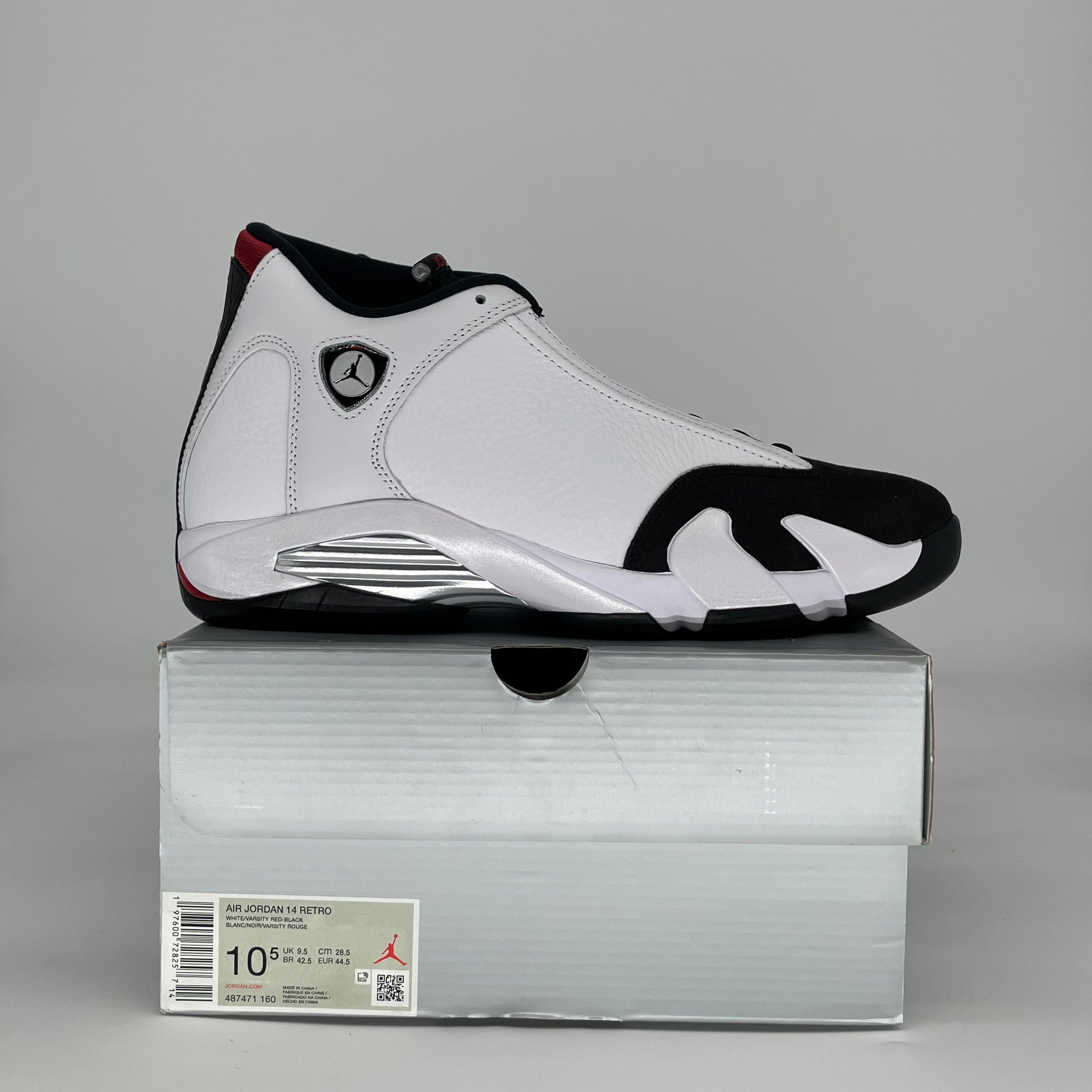 AIR JORDAN 14 BLACK TOE 487471-160 SIZE 10.5/12W