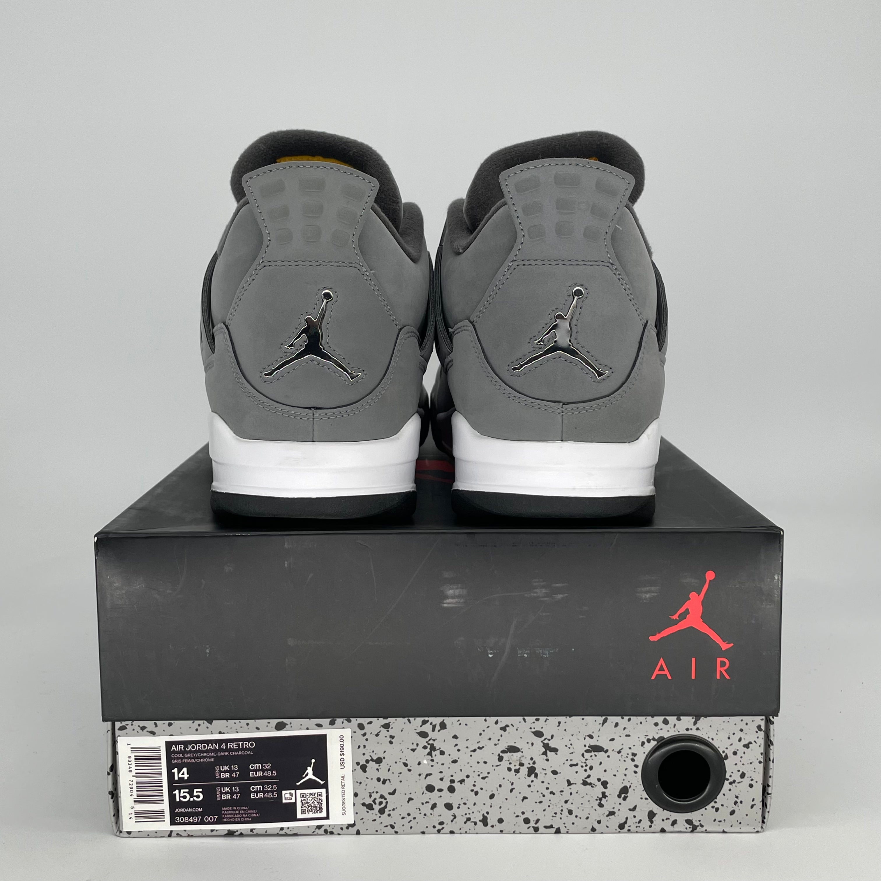 AIR JORDAN 4 COOL GREY 308497-007 SIZE 14/15.5W