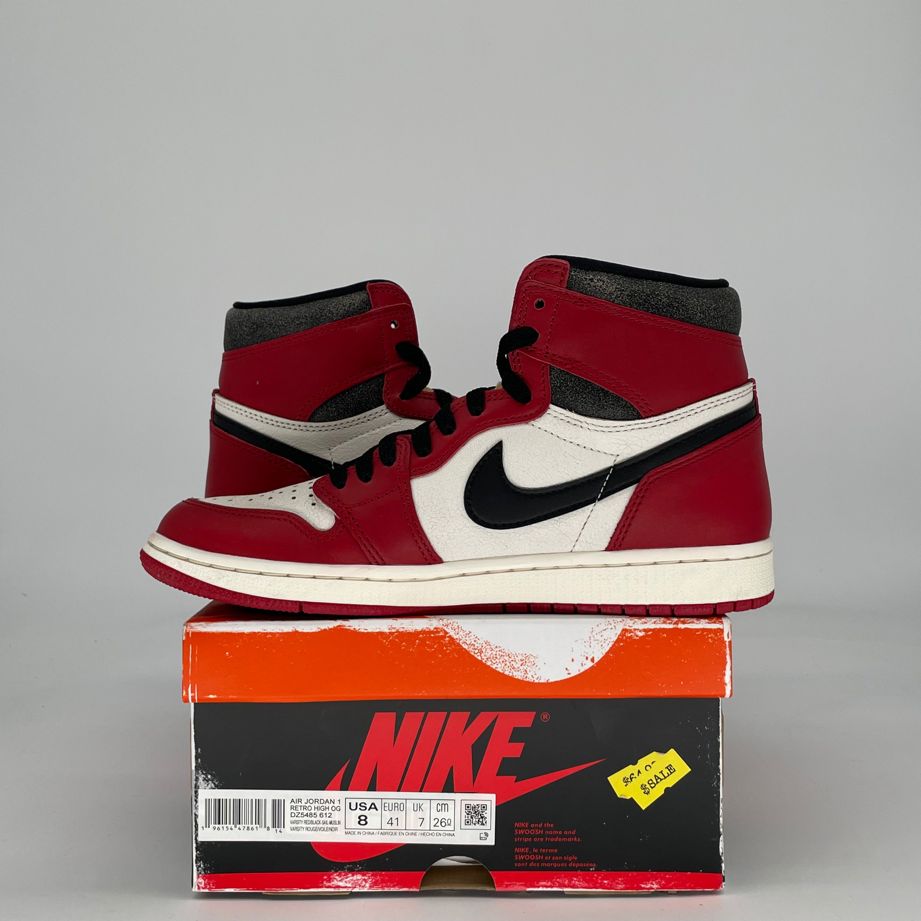 AIR JORDAN 1 CHICAGO LOST AND FOUND DZ5485-612 SIZE 8/9.5W