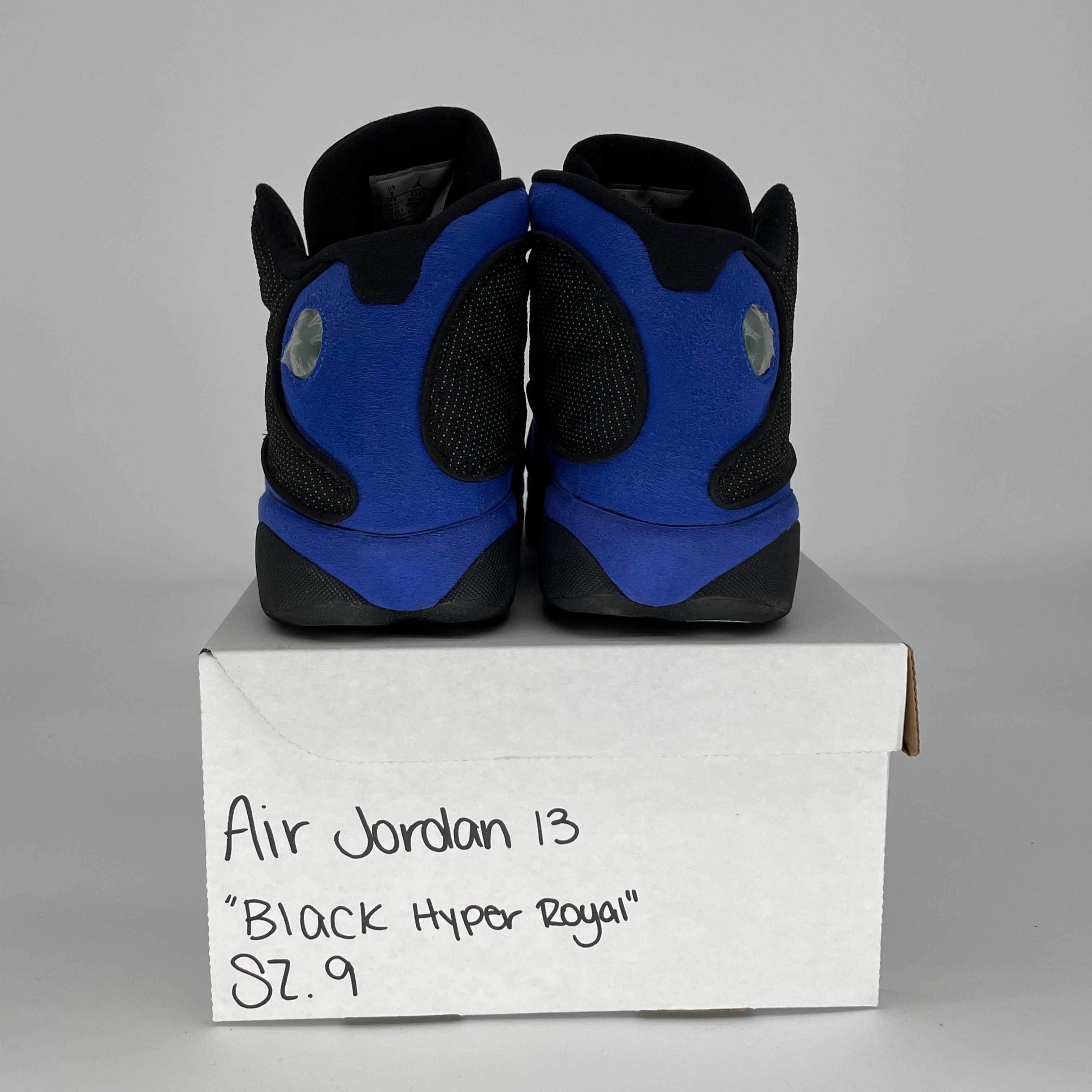 AIR JORDAN 13 BLACK HYPER ROYAL 414571-040 SIZE 9/10.5W