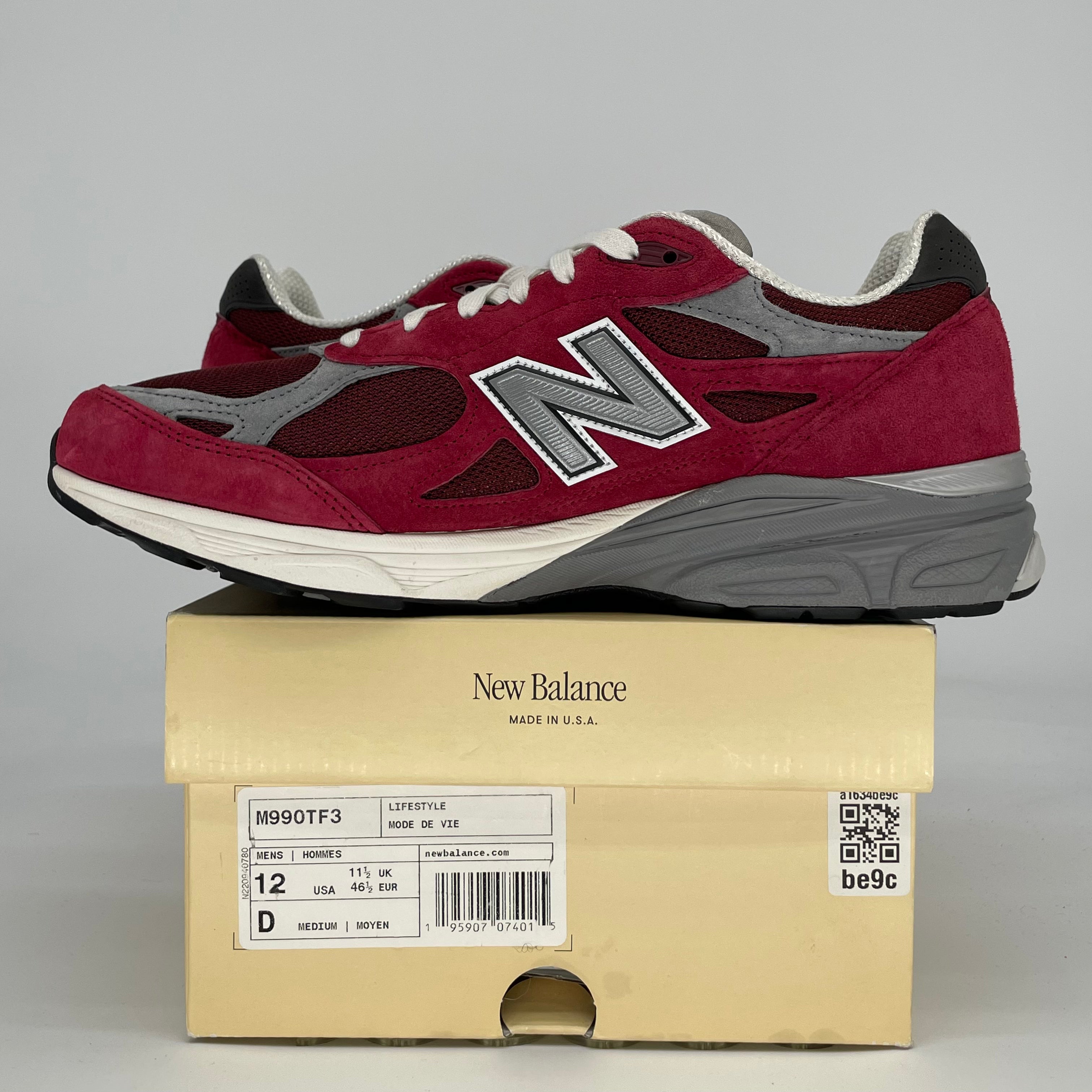 NEW BALANCE 990V3 MIUSA TEDDY SANTIS SCARLET M99OTF3 SIZE 12/13.5W